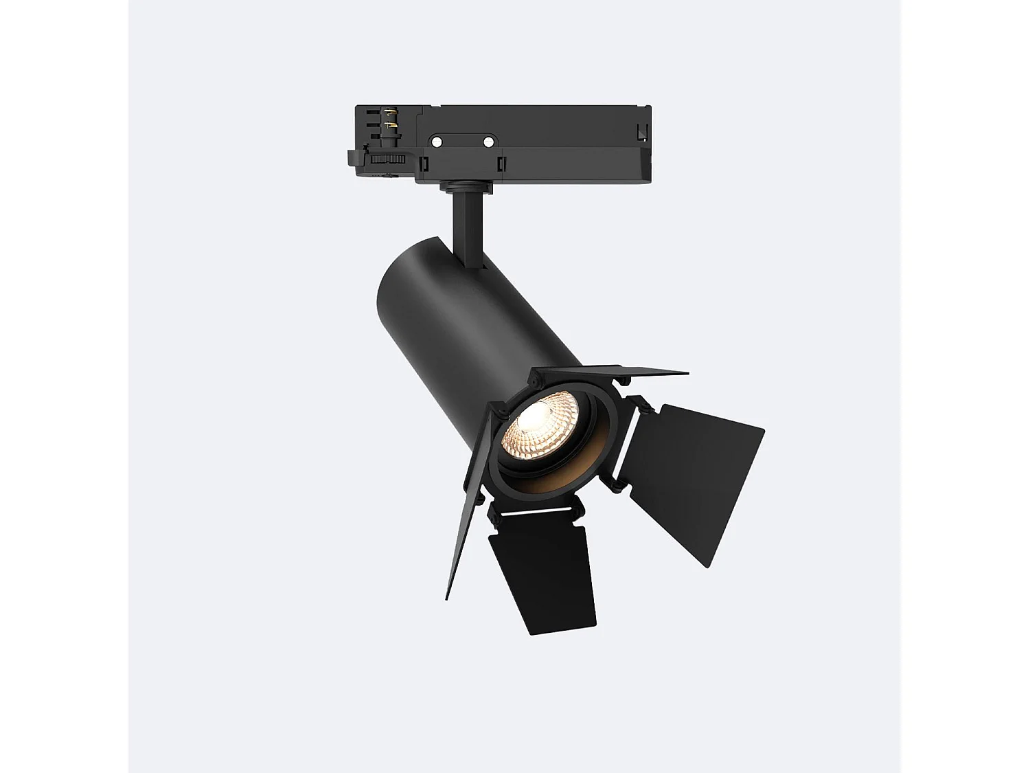 Spot LED Fasano Cinéma 20W pour Rail Triphasé Dimmable Noir 2700K Blanc chaud