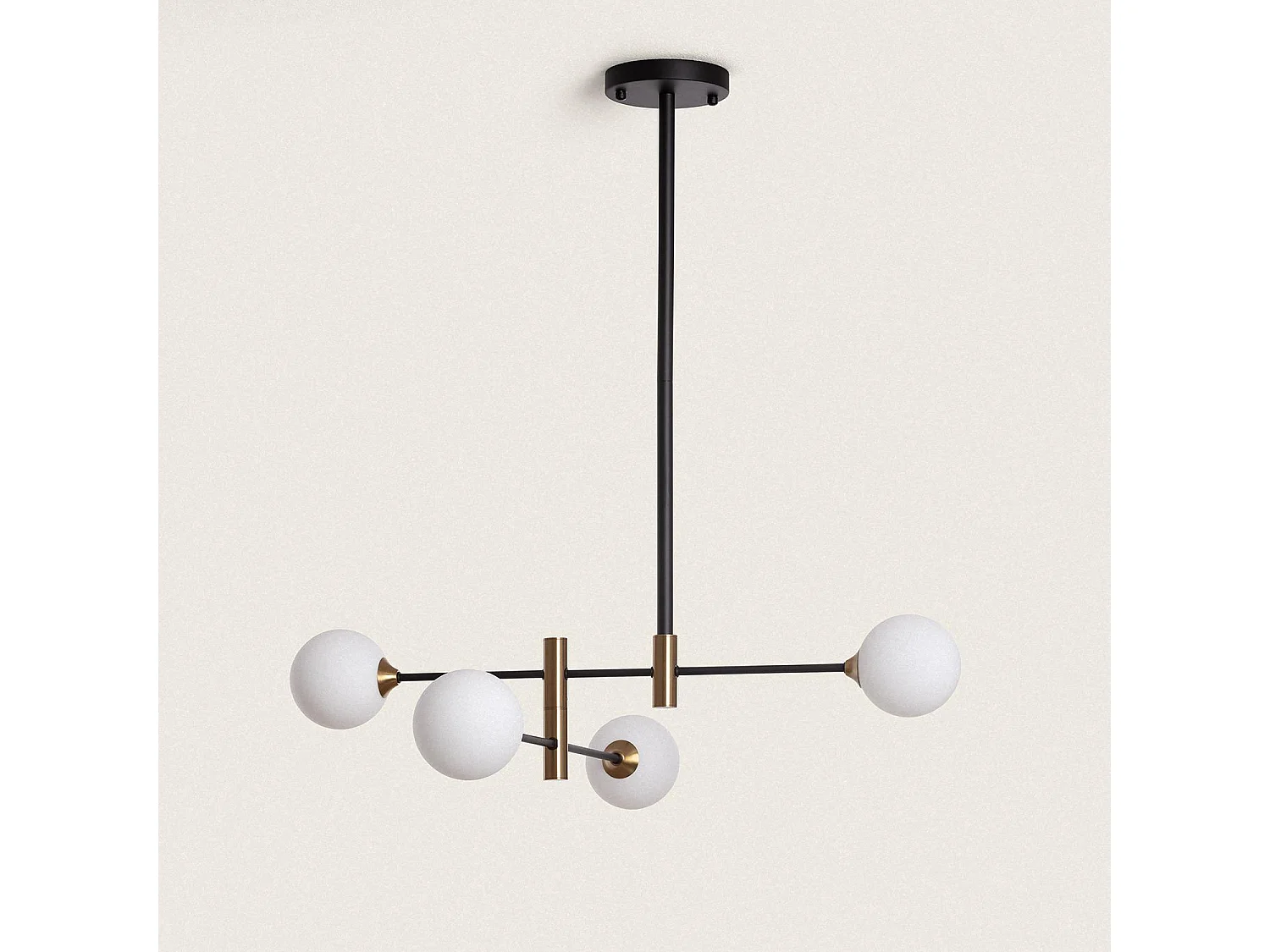 Suspension Métal et Verre Bull 4 Noir mat