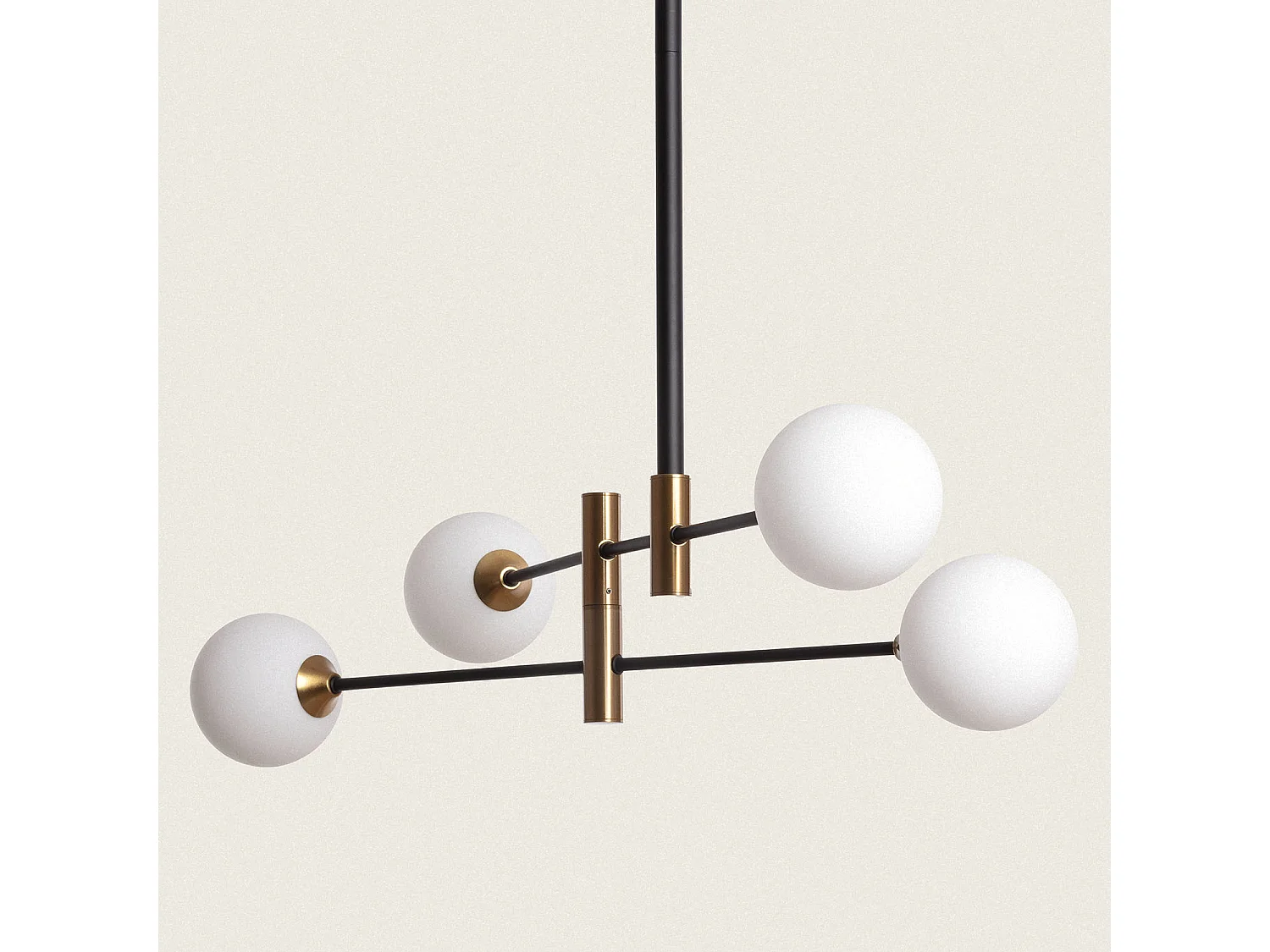 Suspension Métal et Verre Bull 4 Noir mat