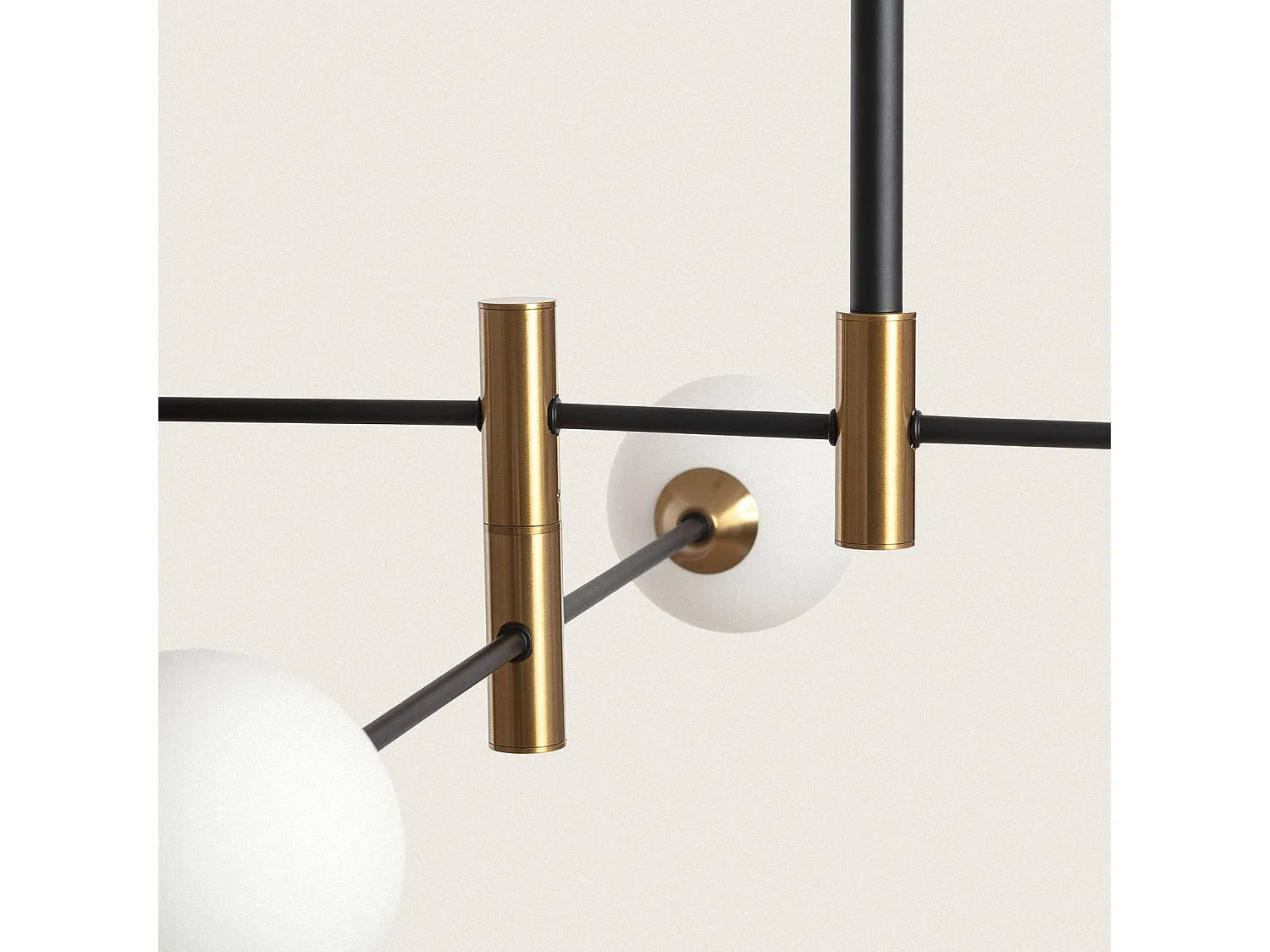 Suspension Métal et Verre Bull 4 Noir mat