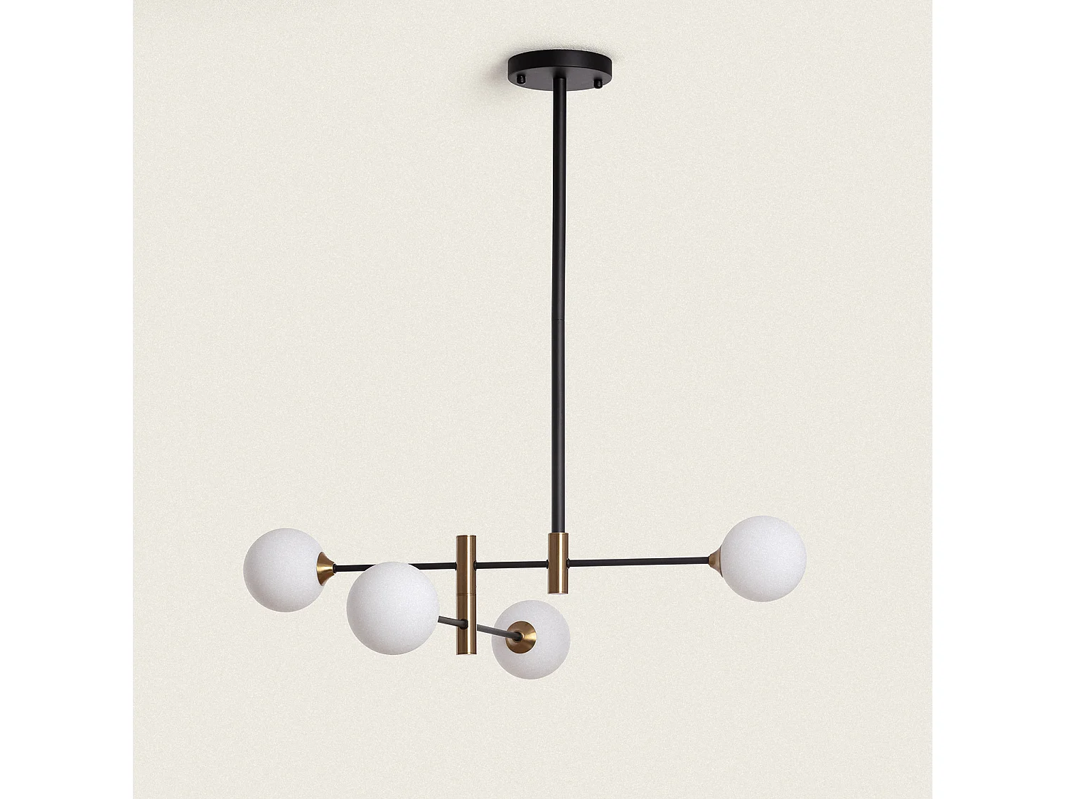 Suspension Métal et Verre Bull 4 Noir mat