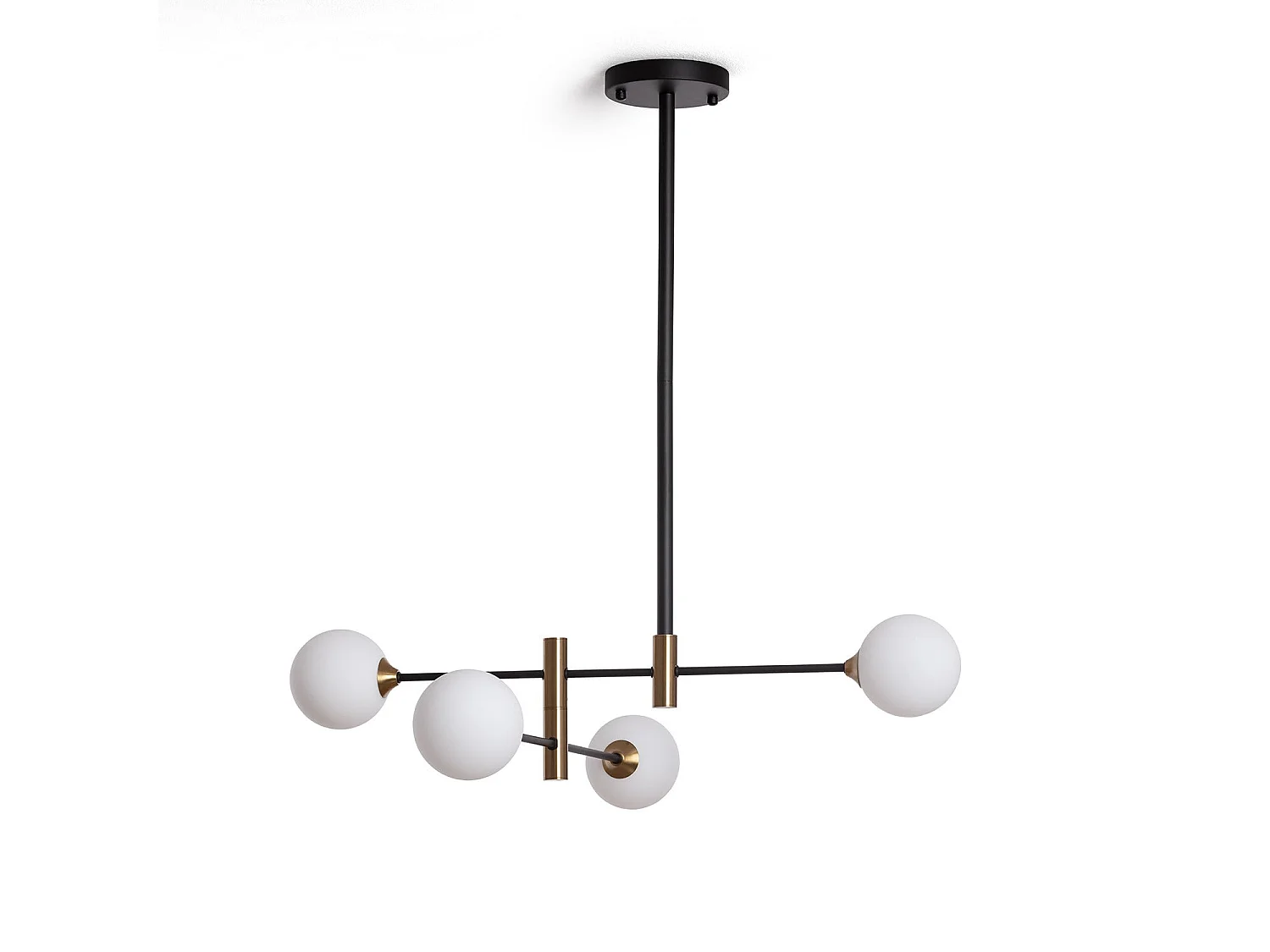 Suspension Métal et Verre Bull 4 Noir mat