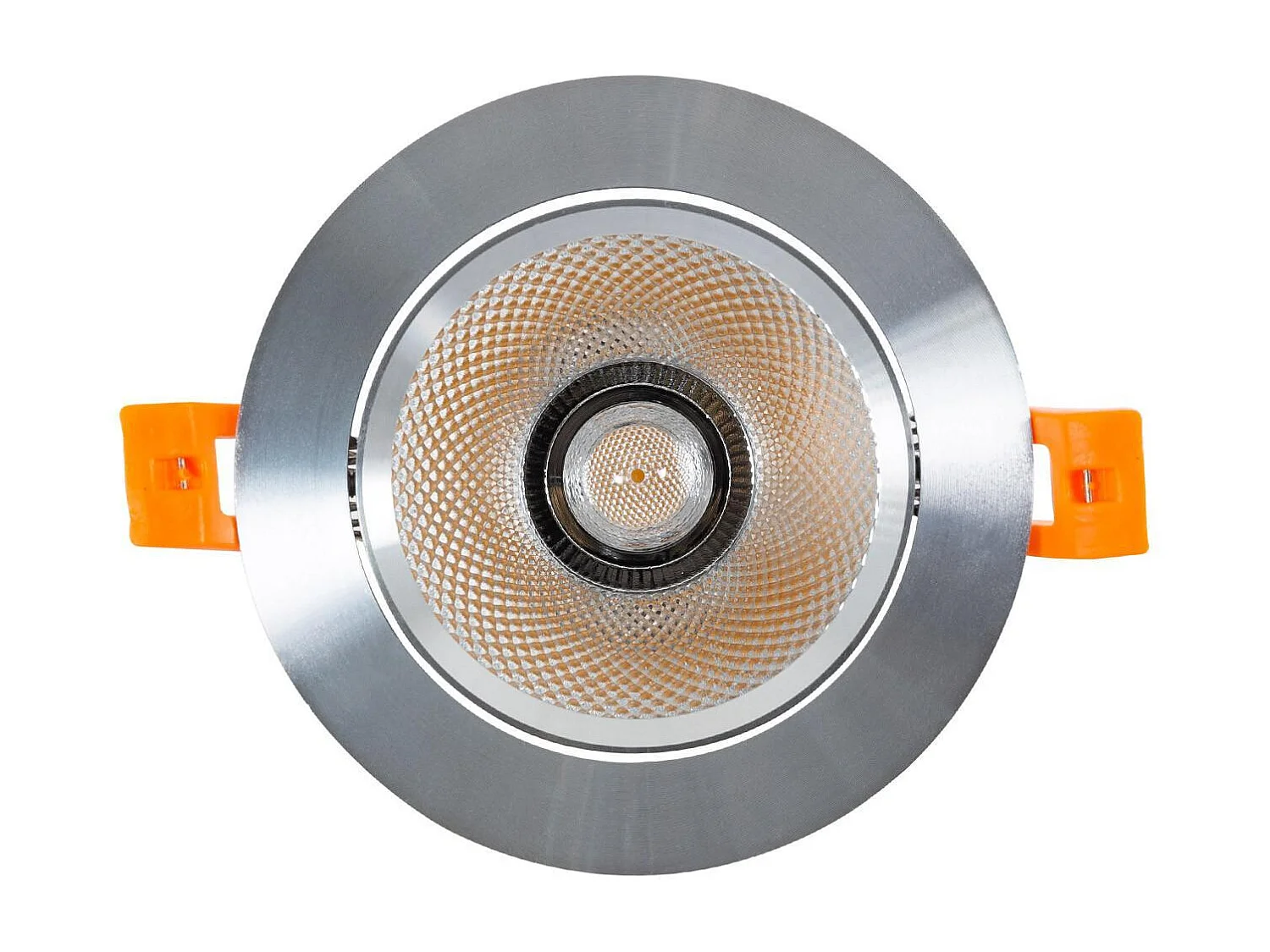 Downlight LED 15W Circolare COB CRI90 Foro Ø 90 mm Argento No Flicker 4000K Bianco Naturale