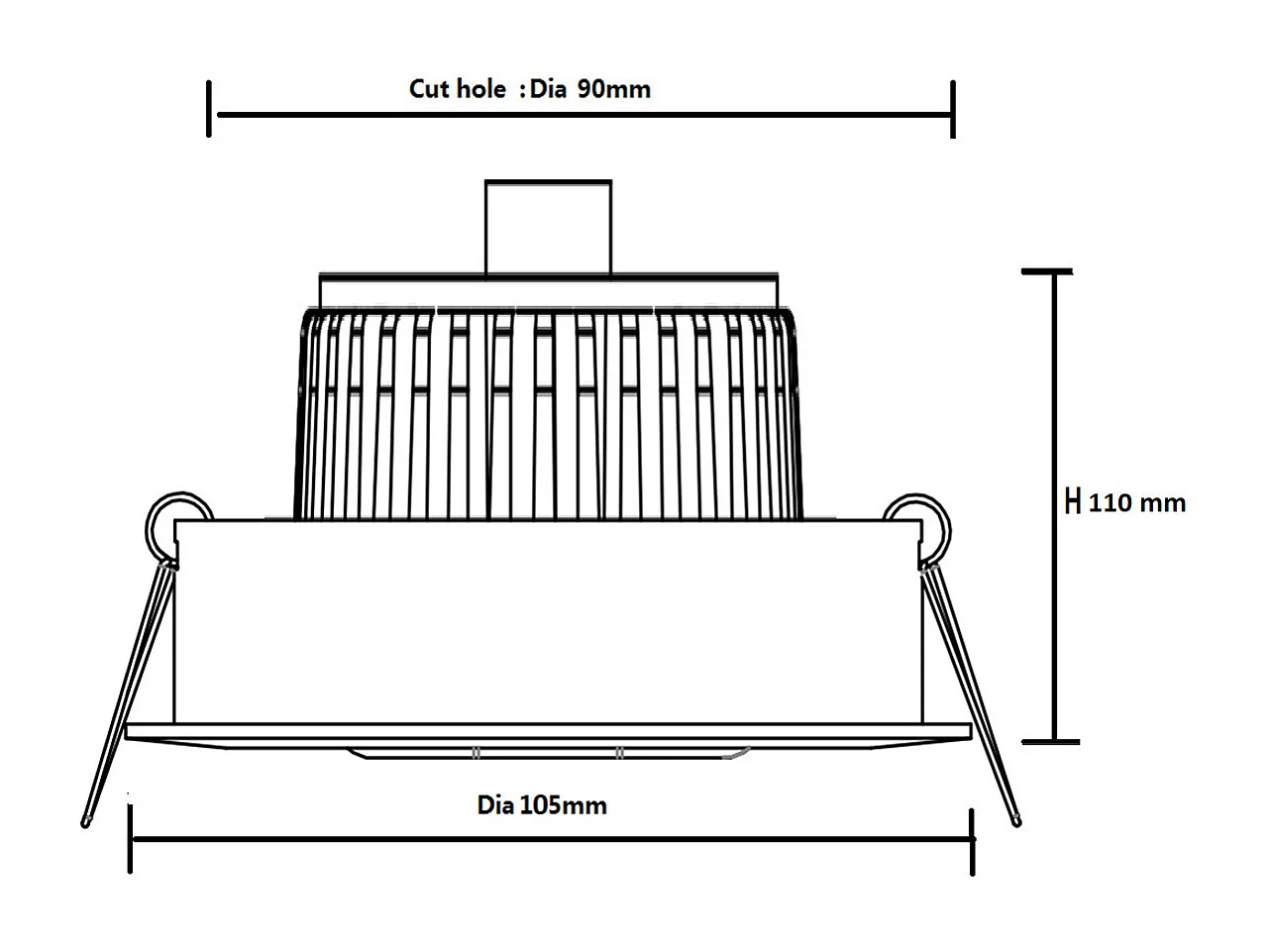 Spot Downlight LED 15W Rond COB CRI90 Coupe Ø 90 mm Argentée No Flicker 4000K Blanc neutre