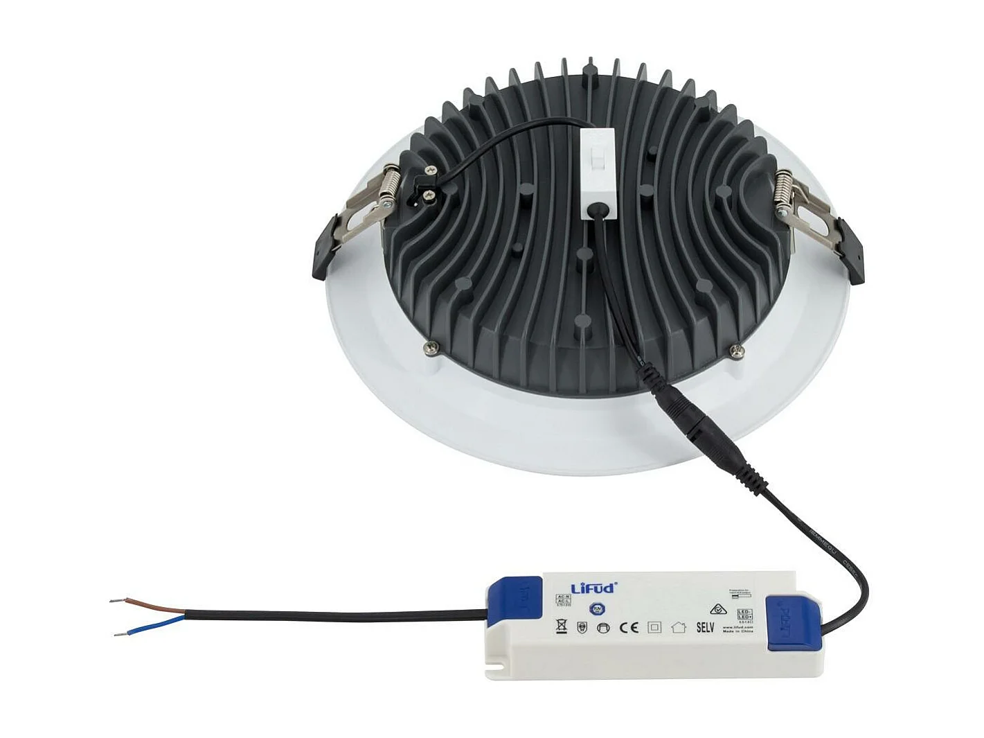 Downlight LED 30W Circular SAMSUNG AERO 130 lm/W Microprismático CCT Seleccionable LIFUD Corte Ø 200 mm Seleccionable (Cálido-Neutro-Frío)