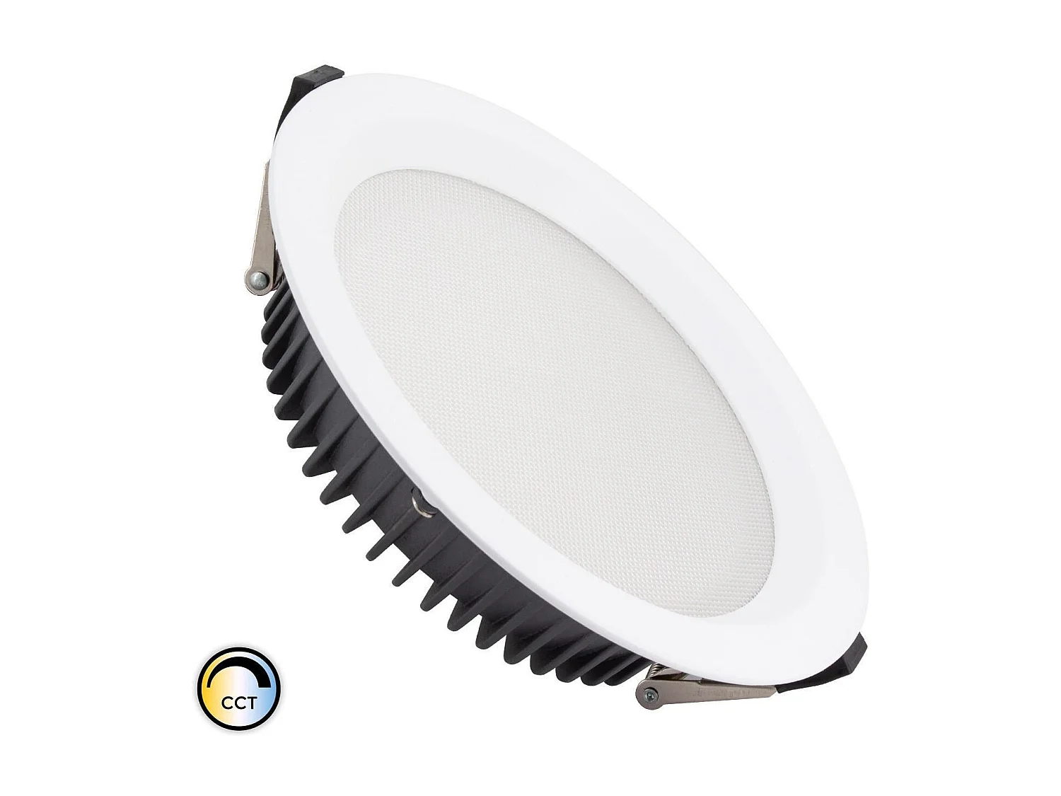 Downlight LED 30W Rond  AERO CCT Sélectionnable 130 lm/W Microprismatique  Coupe Ø 200 mm Sélectionnable (chaud-neutre-froid)