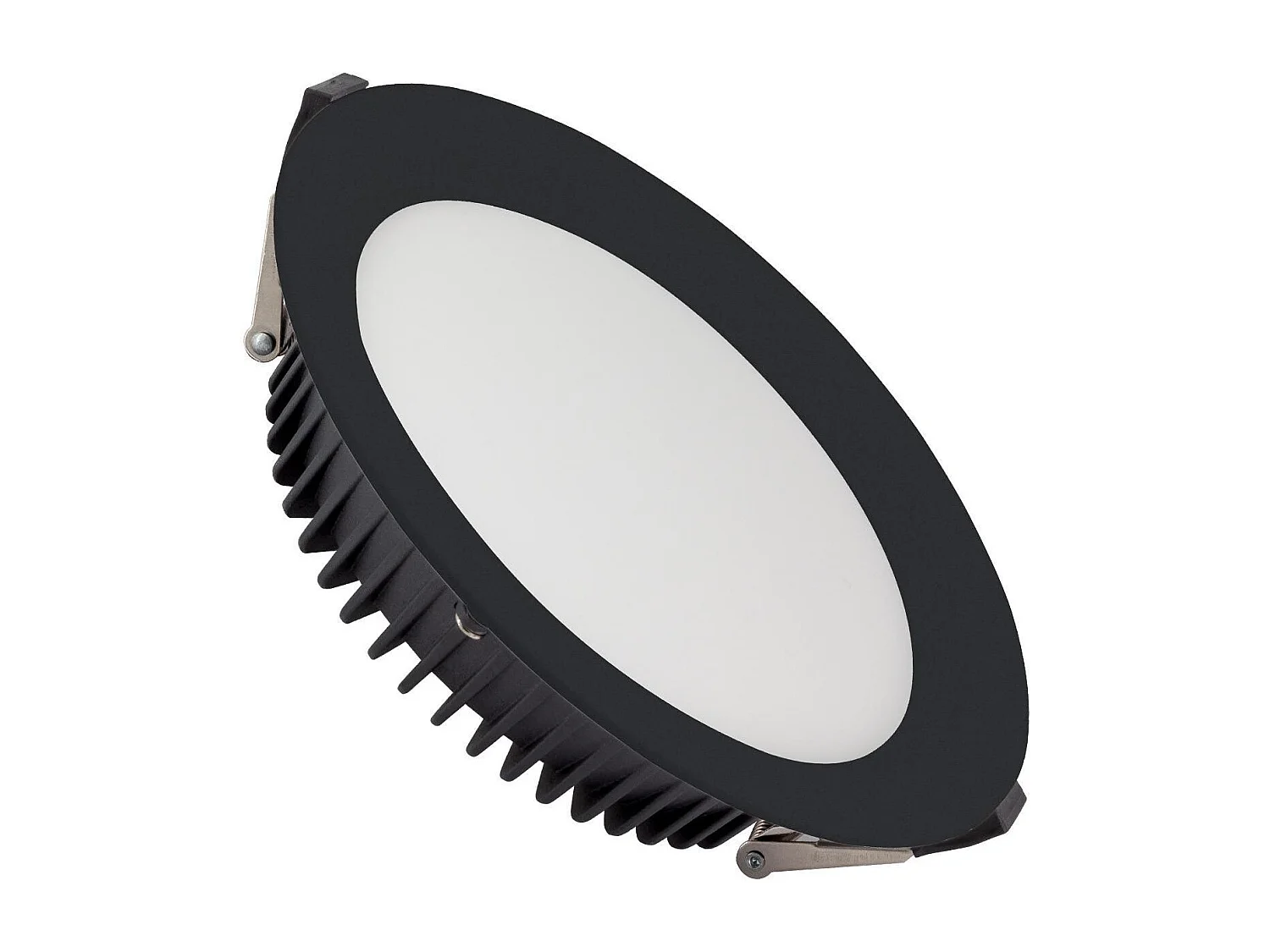 Downlight LED 24W Rond  Aero 130 lm/W 4000K  Coupe Ø 200 mm Noir 4000K Dimmable 1-10V Blanc neutre