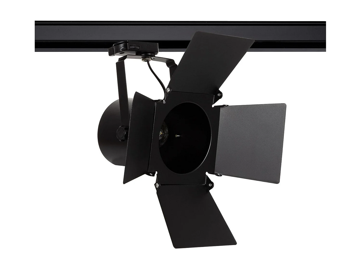 Spot à Douille sur Rail Triphasé Cinema pour Ampoule E27 PAR30 Noir