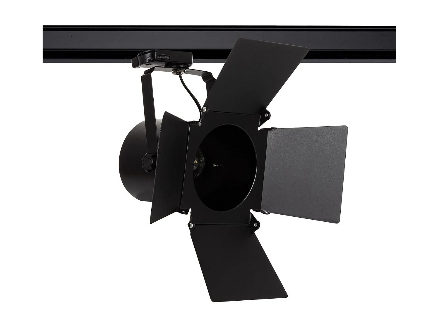 Spot à Douille sur Rail Triphasé Cinema pour Ampoule E27 PAR30 Noir