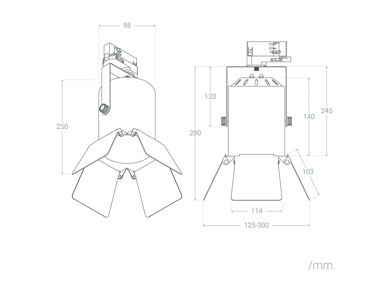 Spot à Douille sur Rail Triphasé Cinema pour Ampoule E27 PAR30 Noir
