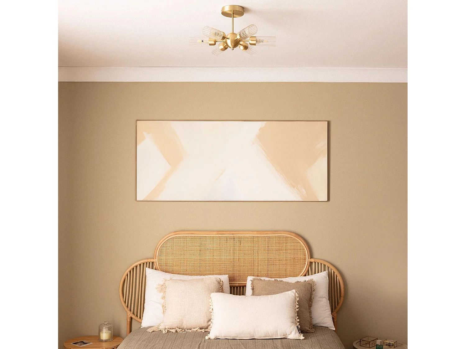 Lampada da Soffitto Metallo e Vetro 6 Lampadine Iraide Oro