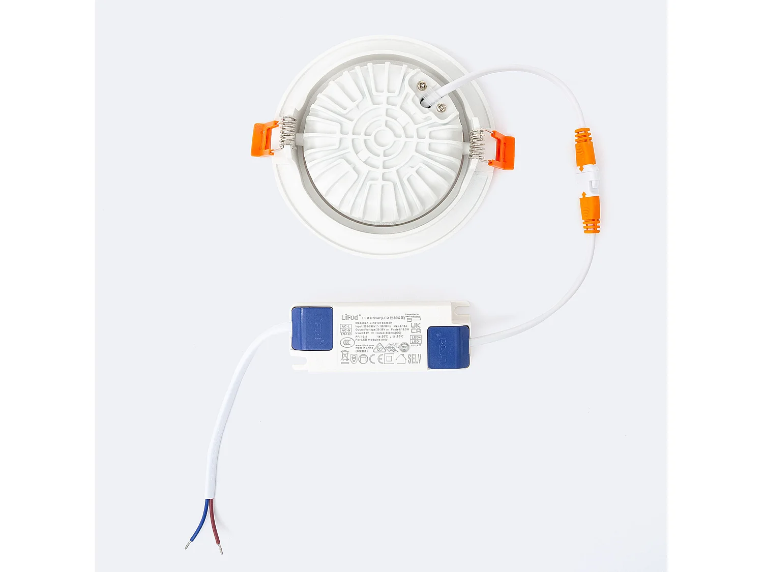 Spot LED Downlight Superslim COB  Rond Orientable 15W Blanc CRI90 Expert Color No Flicker Coupe Ø 100mm  No Flicker 4000K Blanc neutre