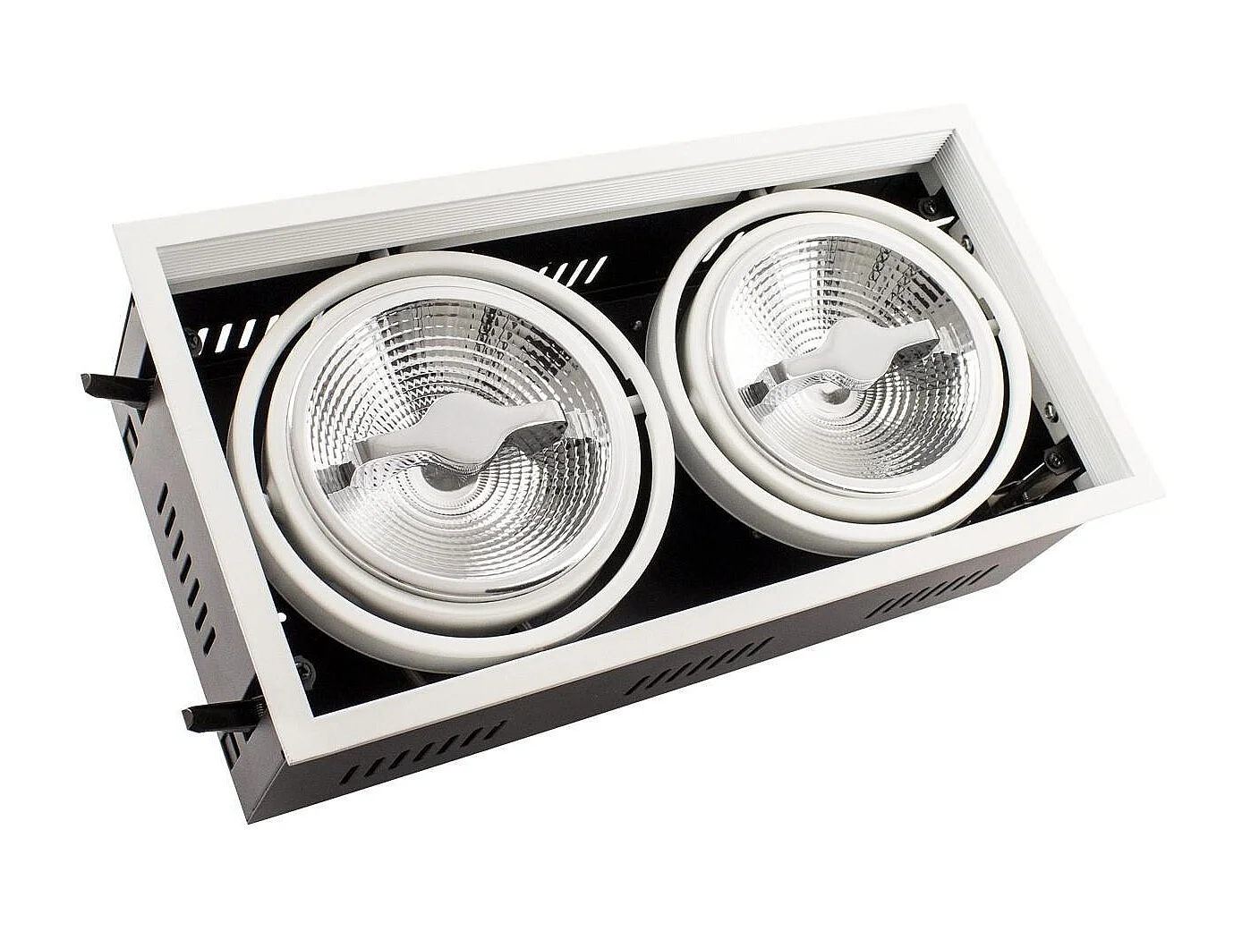 Faretto Downlight LED 30W Orientabile Regolabile Kardan AR111 Foro 325x165mm No Flicker 5500K Bianco Freddo