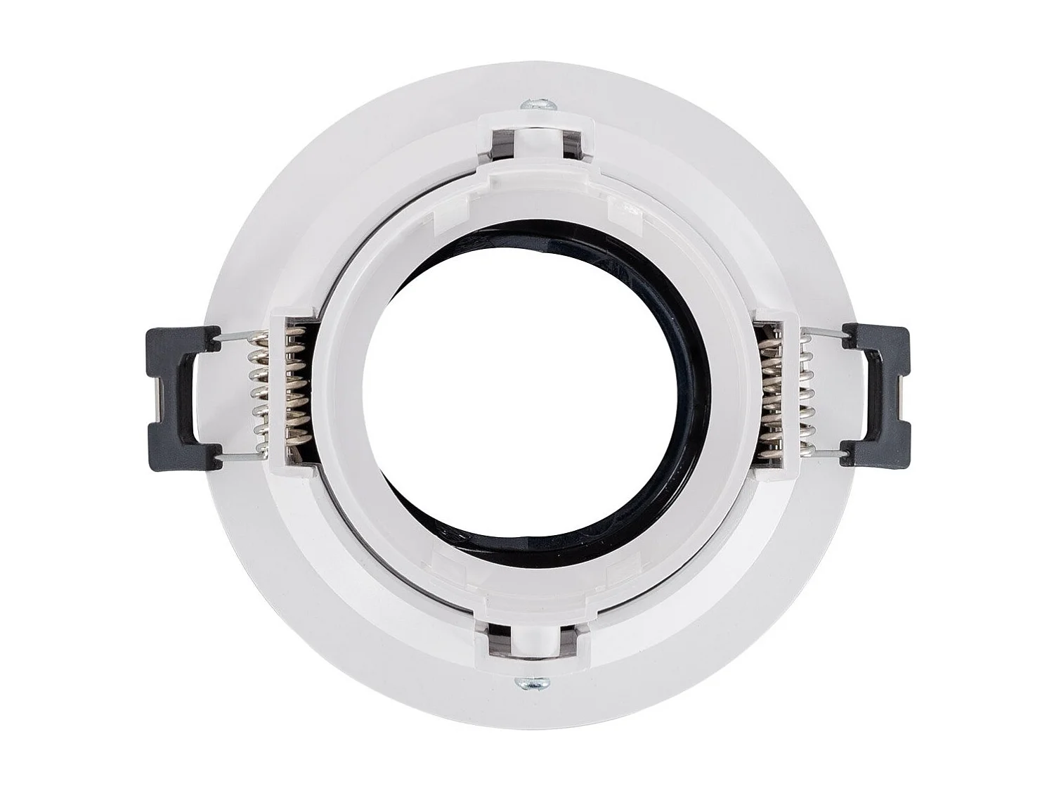 Downlight Conico GU10 6W PC Galvanizzato Foro Ø 75mm No Flicker 3000K Argento Bianco Caldo