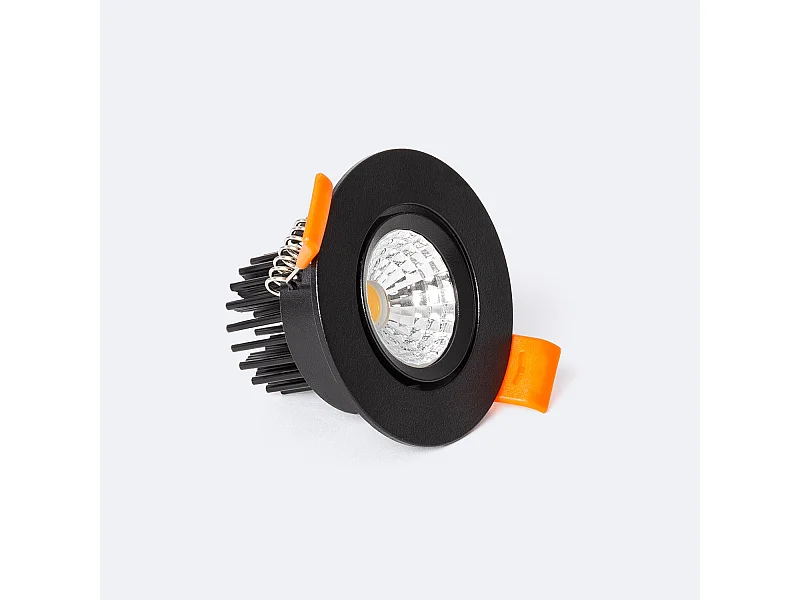 Downlight LED 5W Circolare COB CRI90 Foro Ø 55mm Nero No Flicker 4000K Bianco Naturale