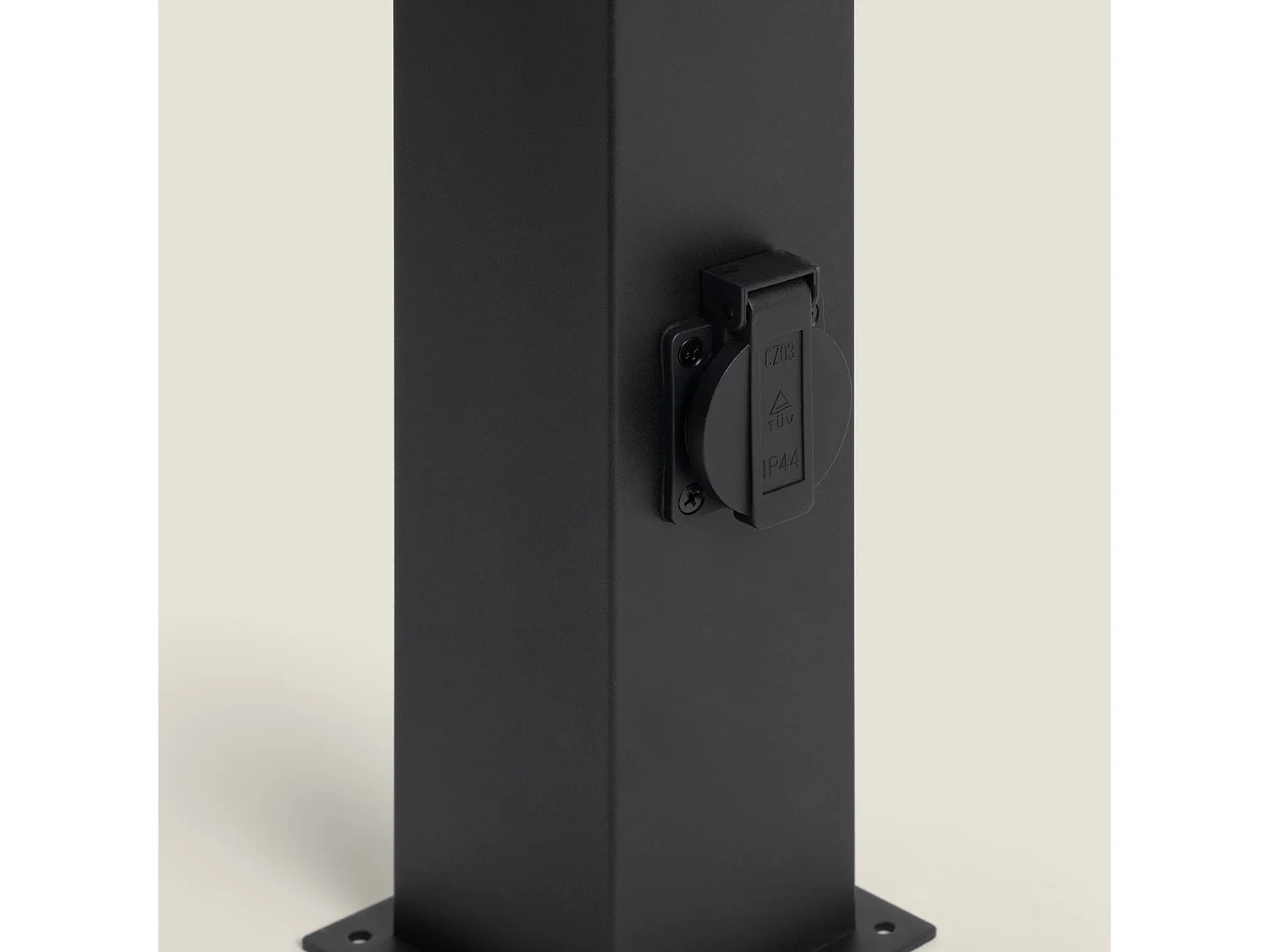 Baliza Exterior de Superficie Pie 74cm con Enchufe Augusta Negro