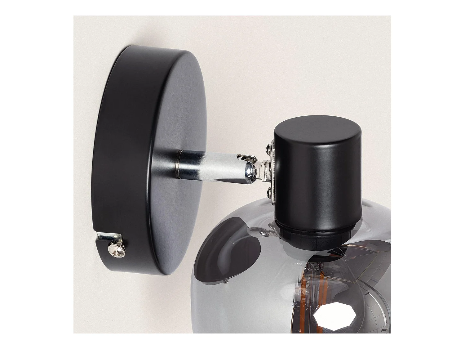 Lampada da Soffitto Orientabile Metallo e Vetro 1 Faretto Romsy Grigio