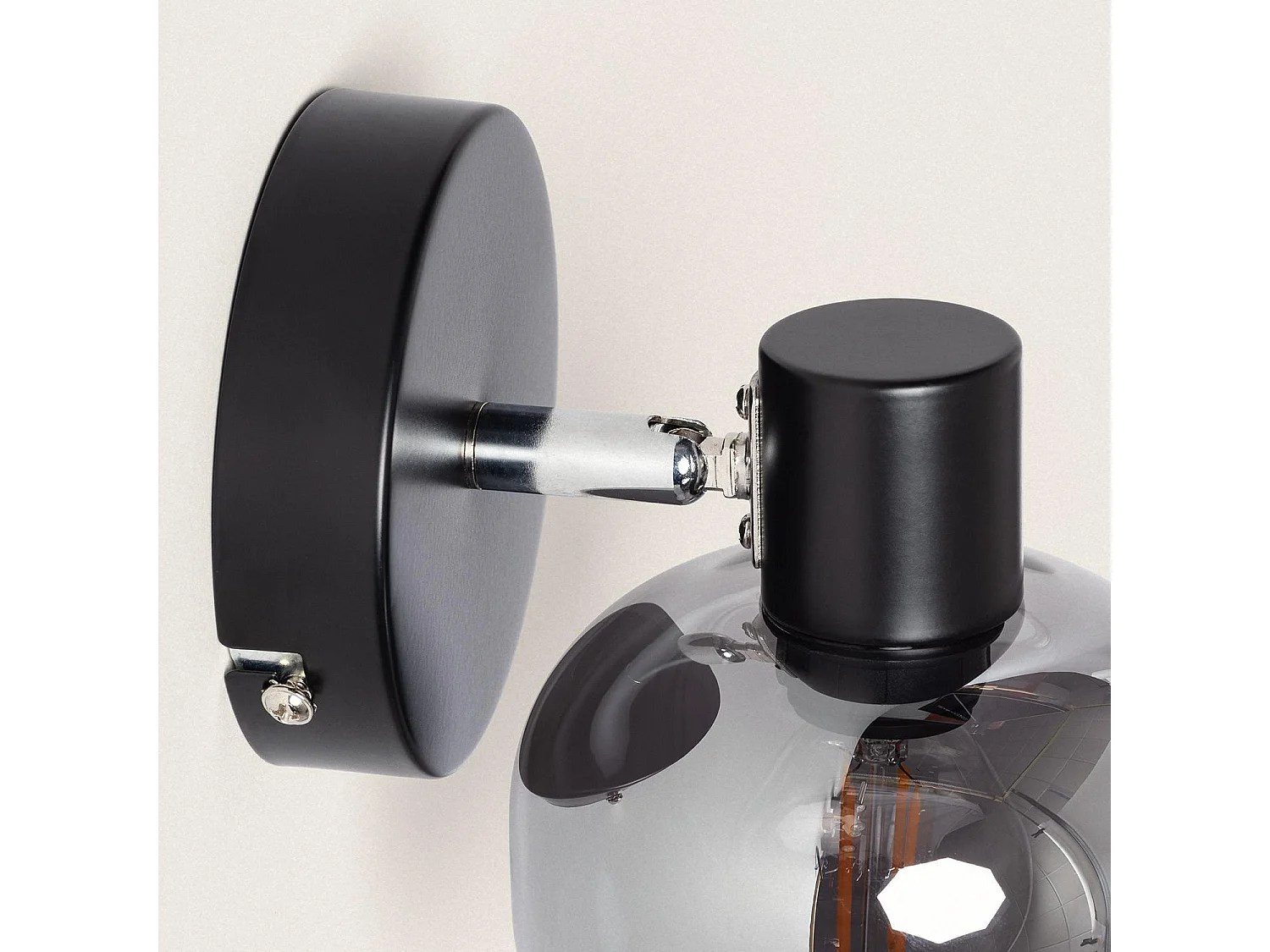 Applique Murale et de Plafond Orientable Métal et Verre 1 Spot Romsy Gris