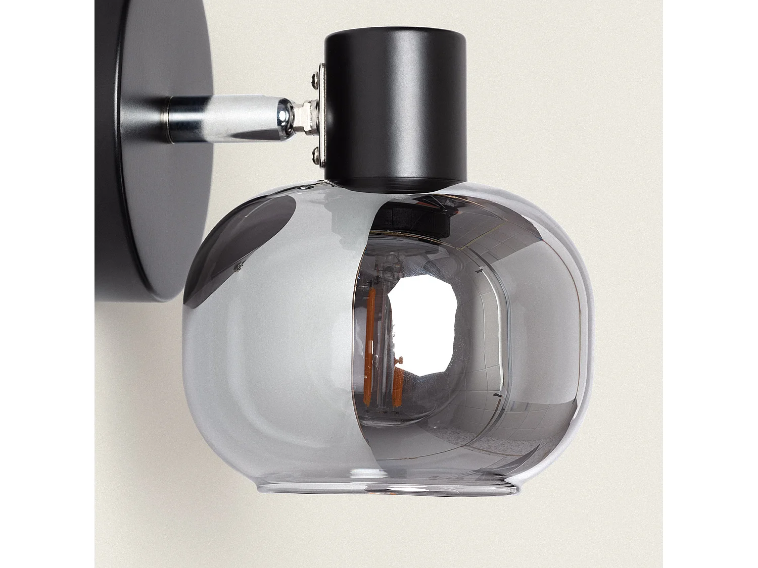 Applique Murale et de Plafond Orientable Métal et Verre 1 Spot Romsy Gris