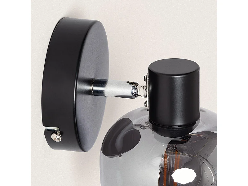 Lampada da Soffitto Orientabile Metallo e Vetro 1 Faretto Romsy Grigio