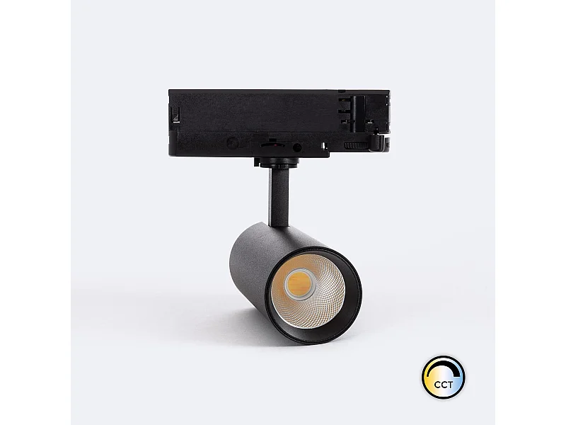 Spot LED sur Rail Triphasé 20W Carlo CCT Sélectionnable Noir (4000K - 5000K - 6000K) Sélectionnable