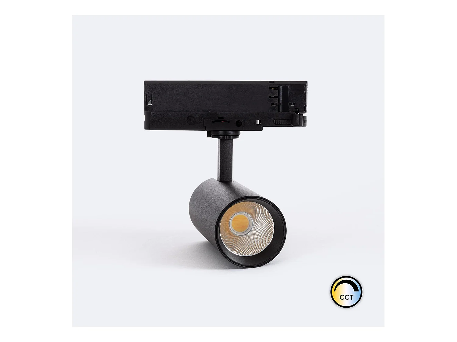 Spot LED sur Rail Triphasé 20W Carlo CCT Sélectionnable Noir (4000K - 5000K - 6000K) Sélectionnable