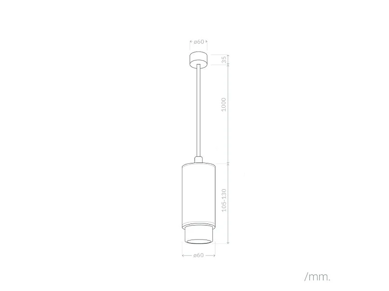Suspension Aluminium Multiangle 10-50º pour Ampoule GU10  Blanc