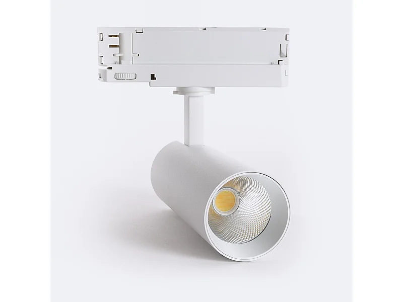 Spot LED sur Rail Triphasé 20W Carlo CCT Sélectionnable Blanc 4000K - 5000K - 6000K Sélectionnable