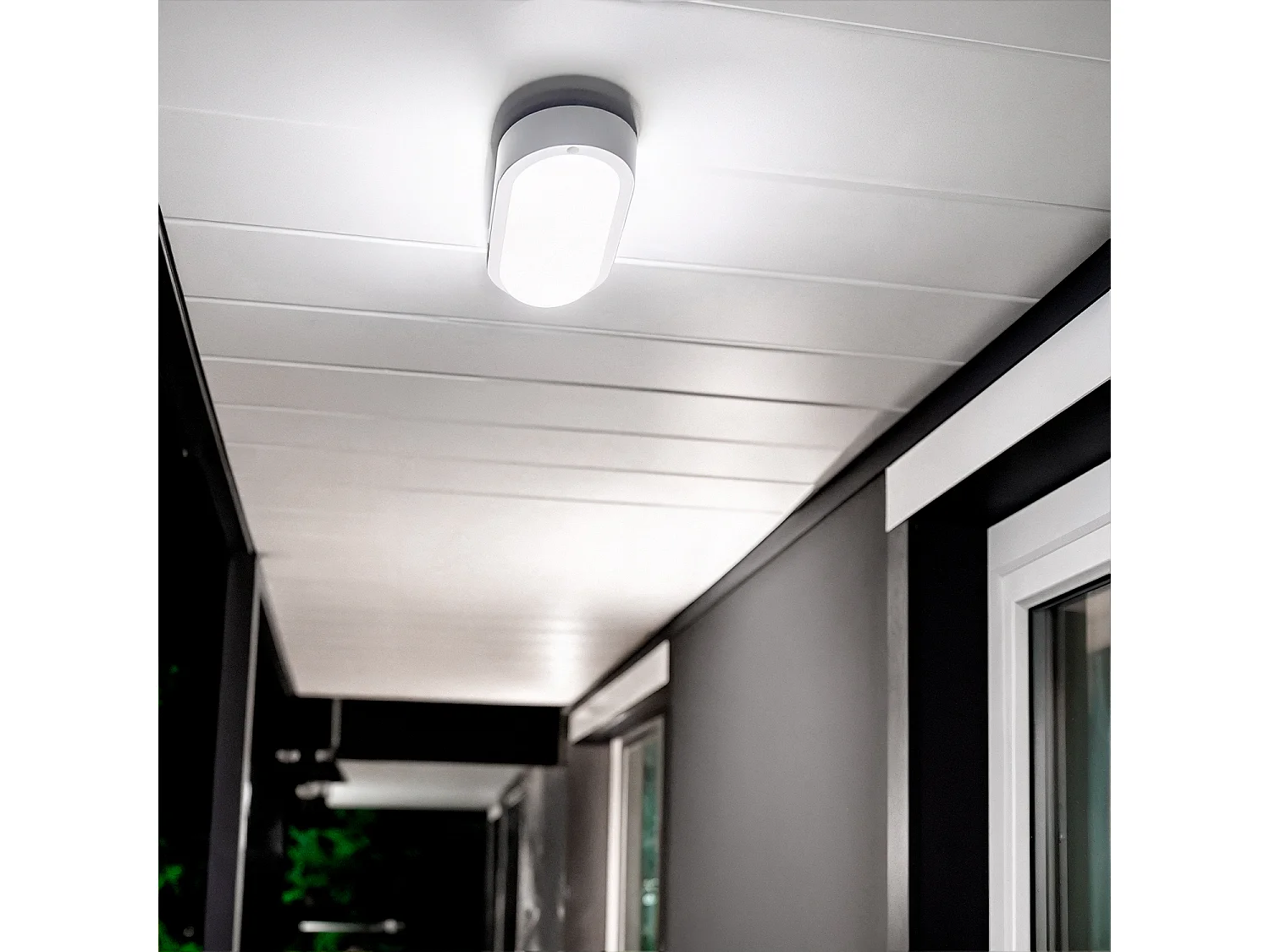 Plafón LED 15W Oval para Exterior 85x173 mm IP65 White 6500K Blanco Frío