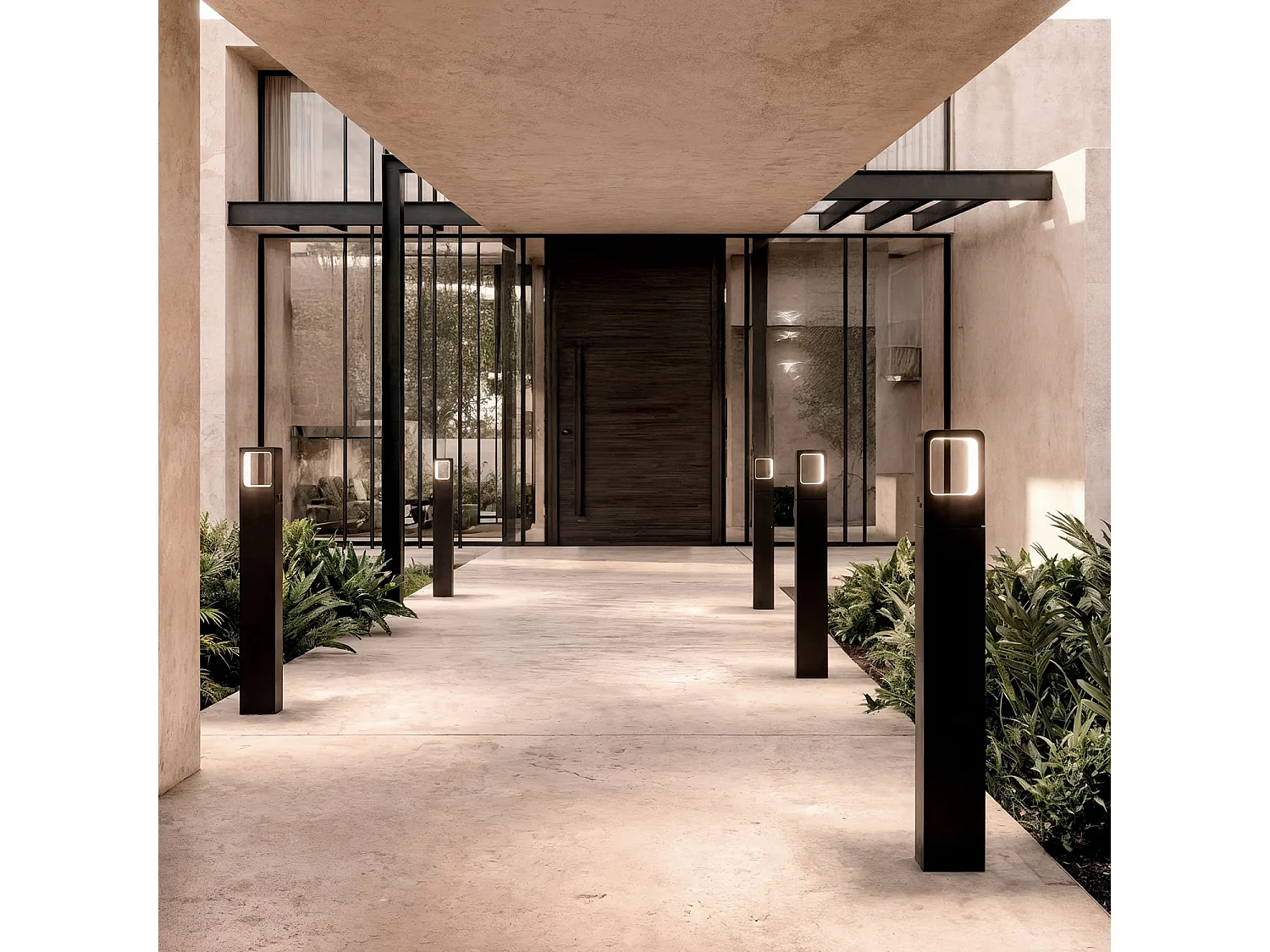 Baliza Exterior LED 6W Superficie Pie 80cm Emerita 4000K Blanco Neutro