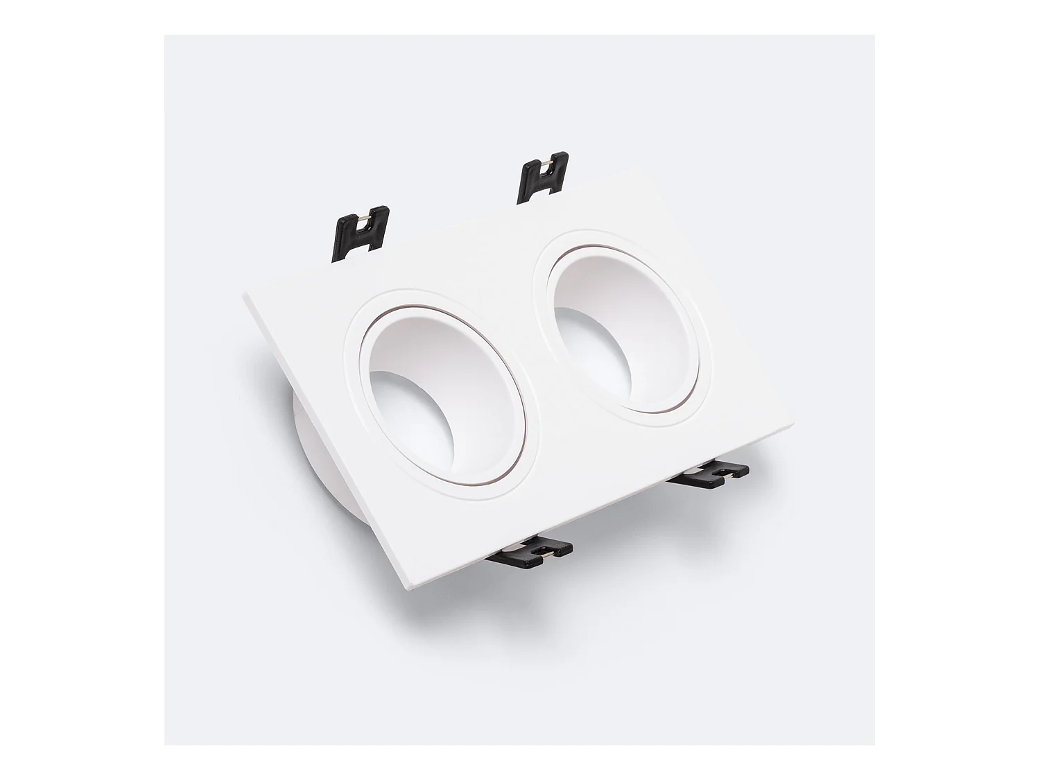 Spot LED Downlight Carré Inclinable GU10 6W Coupe 75x150mm PC No Flicker 4000K Blanc / Noir Blanc neutre