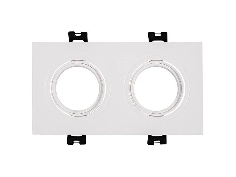 Spot LED Downlight Carré Inclinable GU10 6W Coupe 75x150mm PC No Flicker 4000K Blanc / Noir Blanc neutre