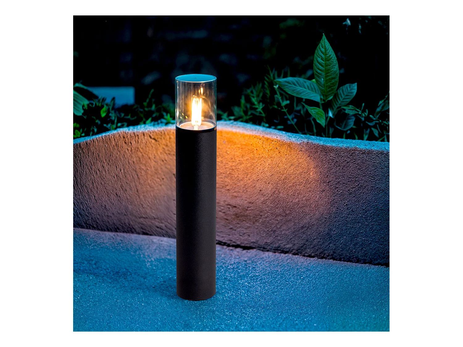 Balise Extérieure en Saillie sur Pied 50 cm Aluminium Solok  Noir mat