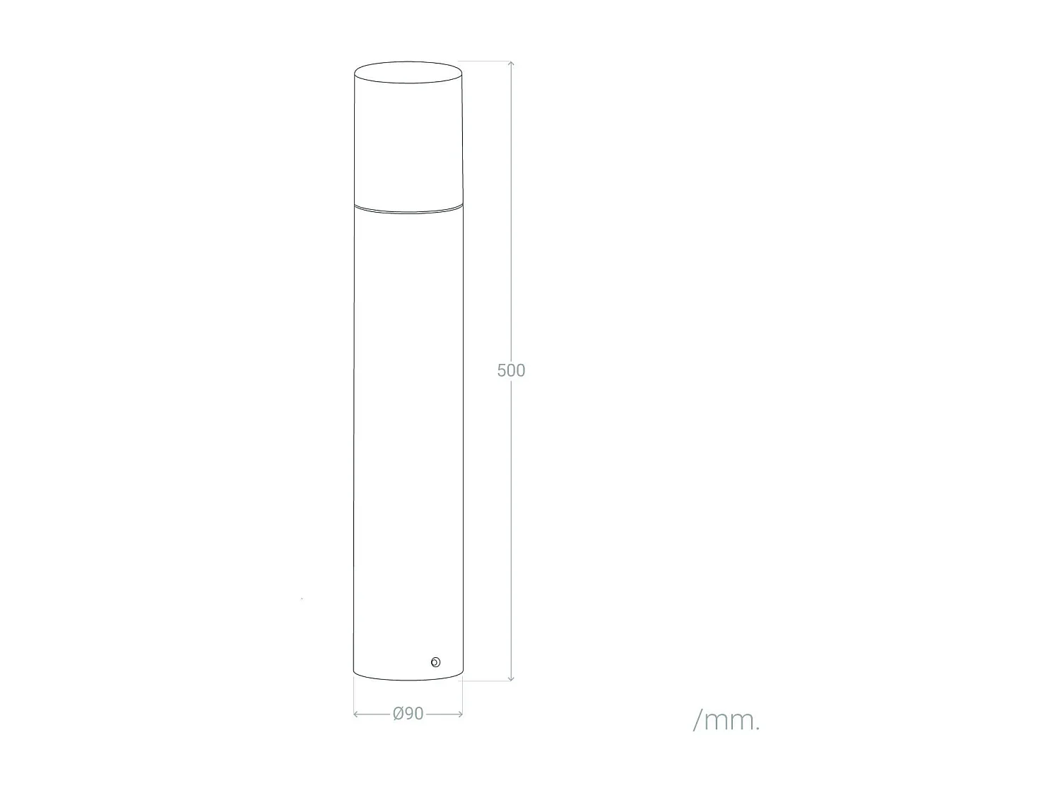 Balise Extérieure en Saillie sur Pied 50 cm Aluminium Solok  Noir mat