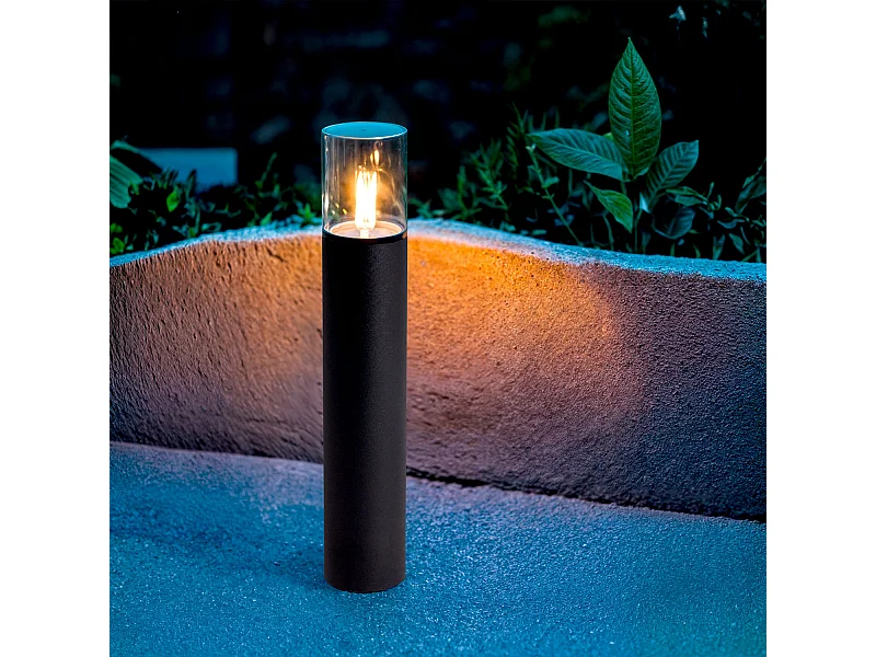 Balise Extérieure en Saillie sur Pied 50 cm Aluminium Solok  Noir mat