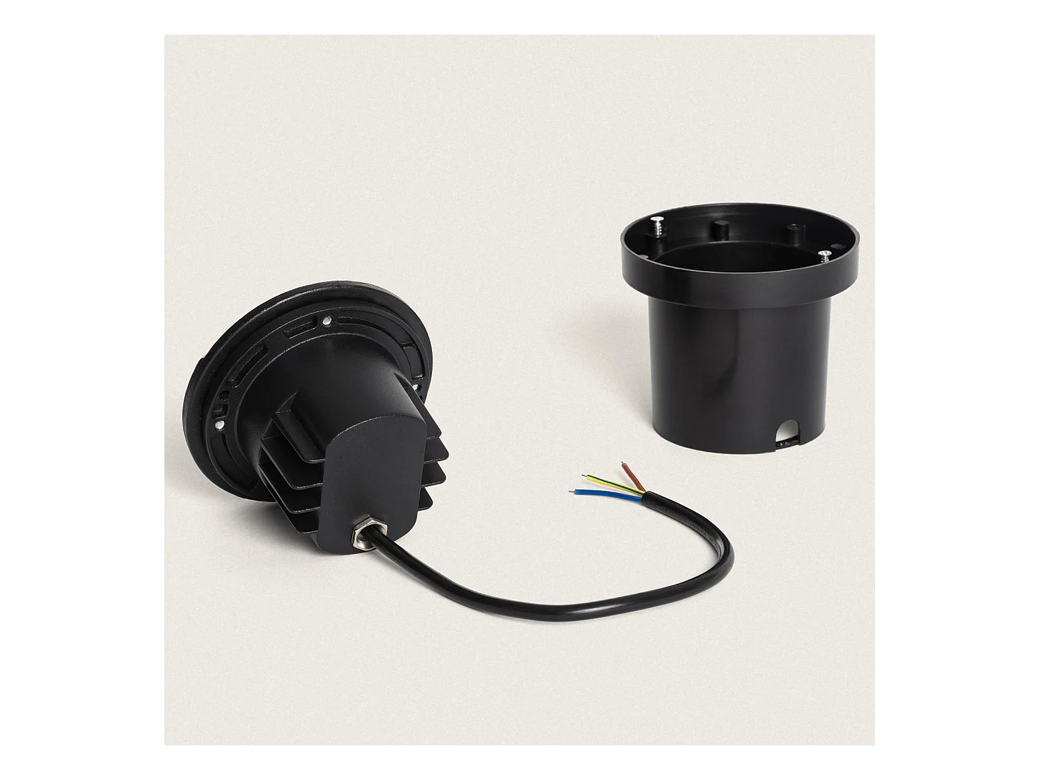 Baliza Exterior LED 3W Empotrable Suelo Gimsha 1L Negro 2700K Blanco Cálido