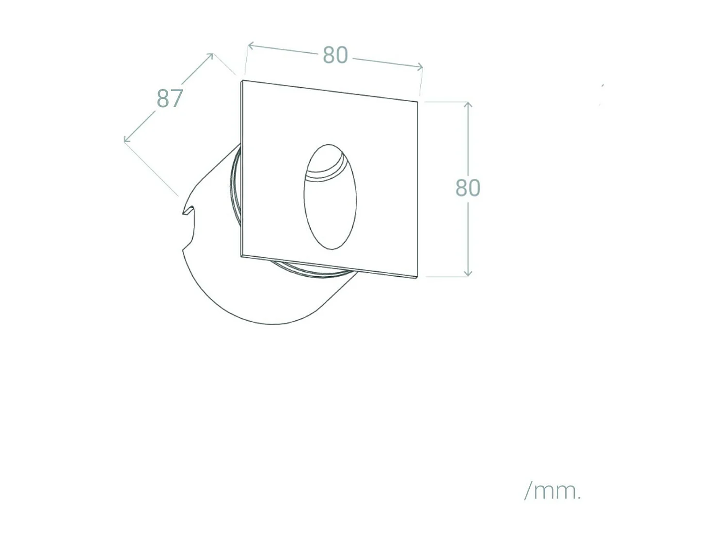 Balise Extérieure Murale LED Encastrable 3W Carrée Ellis Noire