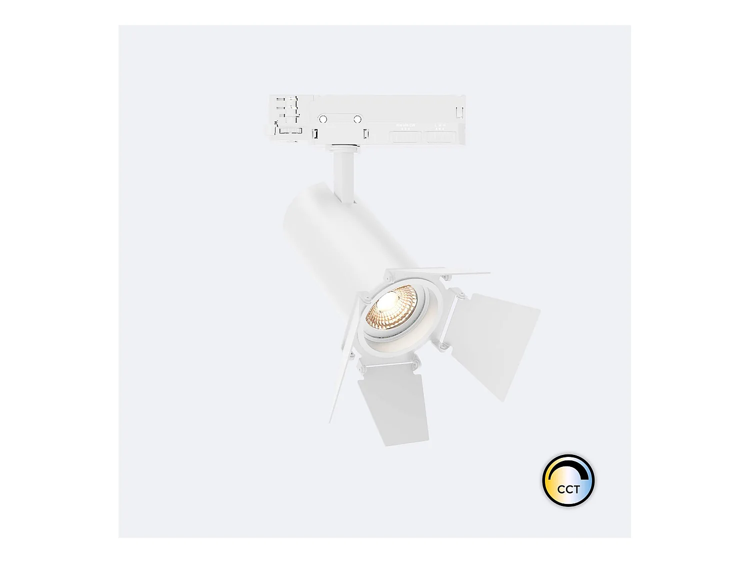 Spot LED Fasano Cinéma 20W CCT Sélectionnable pour Rail Triphasé Dimmable Blanc (2700K - 3200K - 4000K) Sélectionnable