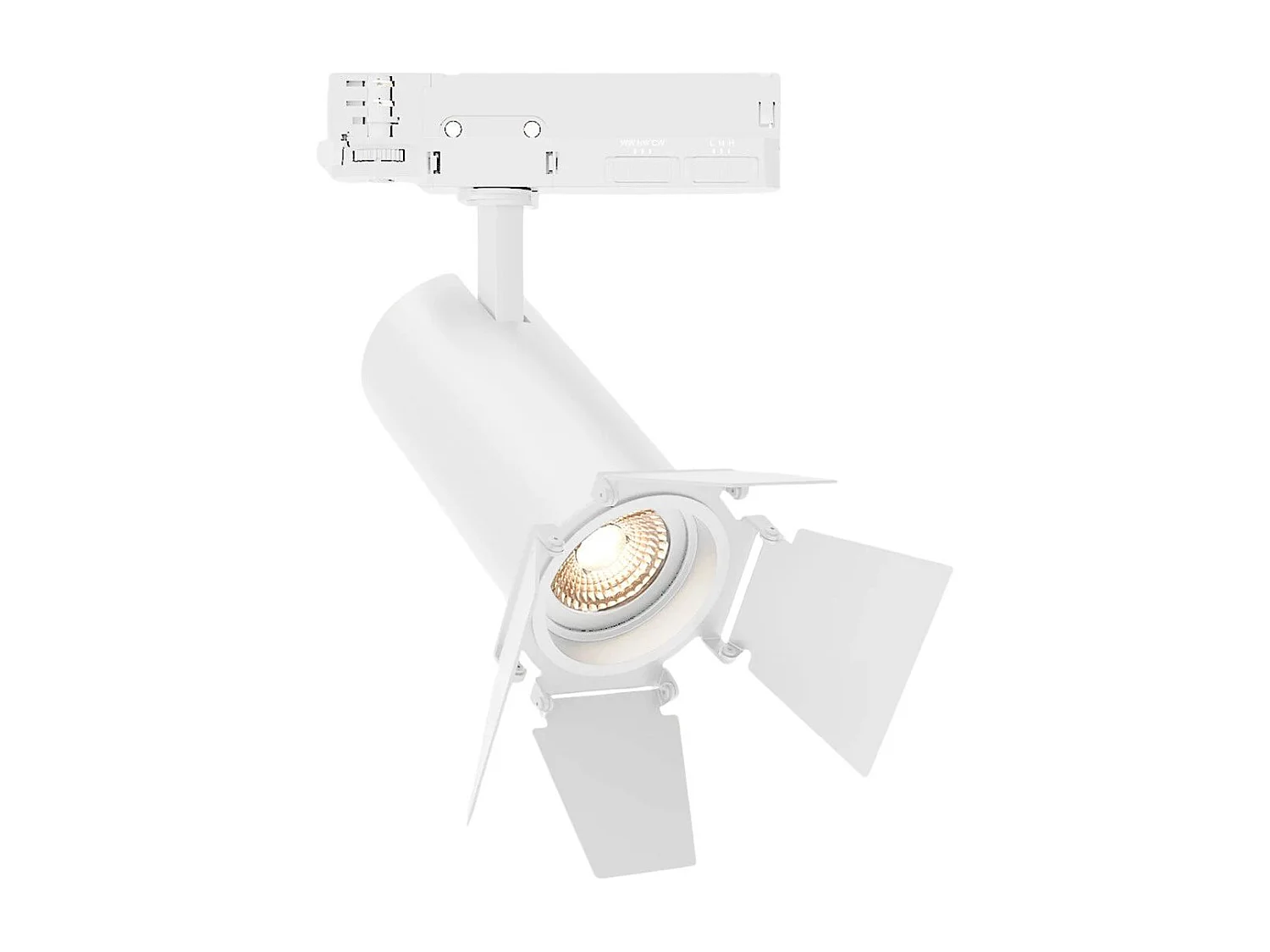 Spot LED Fasano Cinéma 20W CCT Sélectionnable pour Rail Triphasé Dimmable Blanc 2700K - 3200K - 4000K Sélectionnable