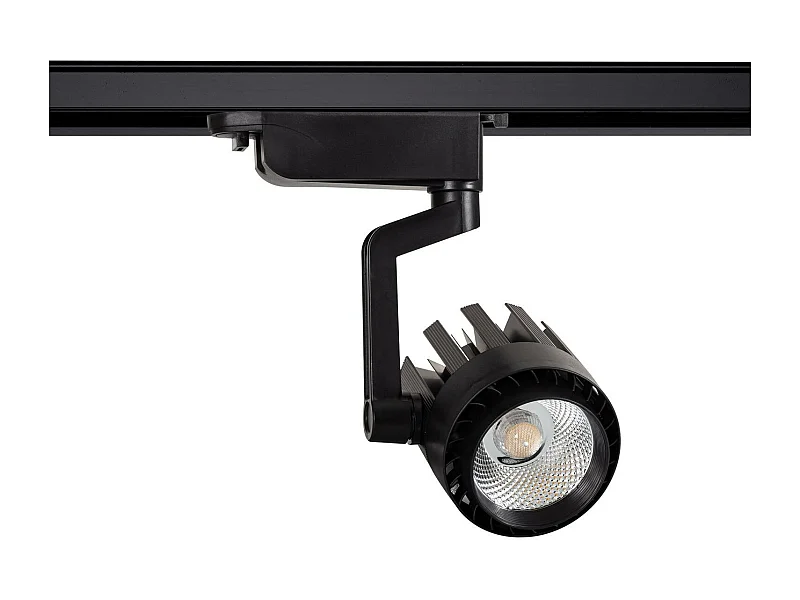 Spot LED sur Rail Triphasé 30W Dora Noir 4000K Blanc neutre