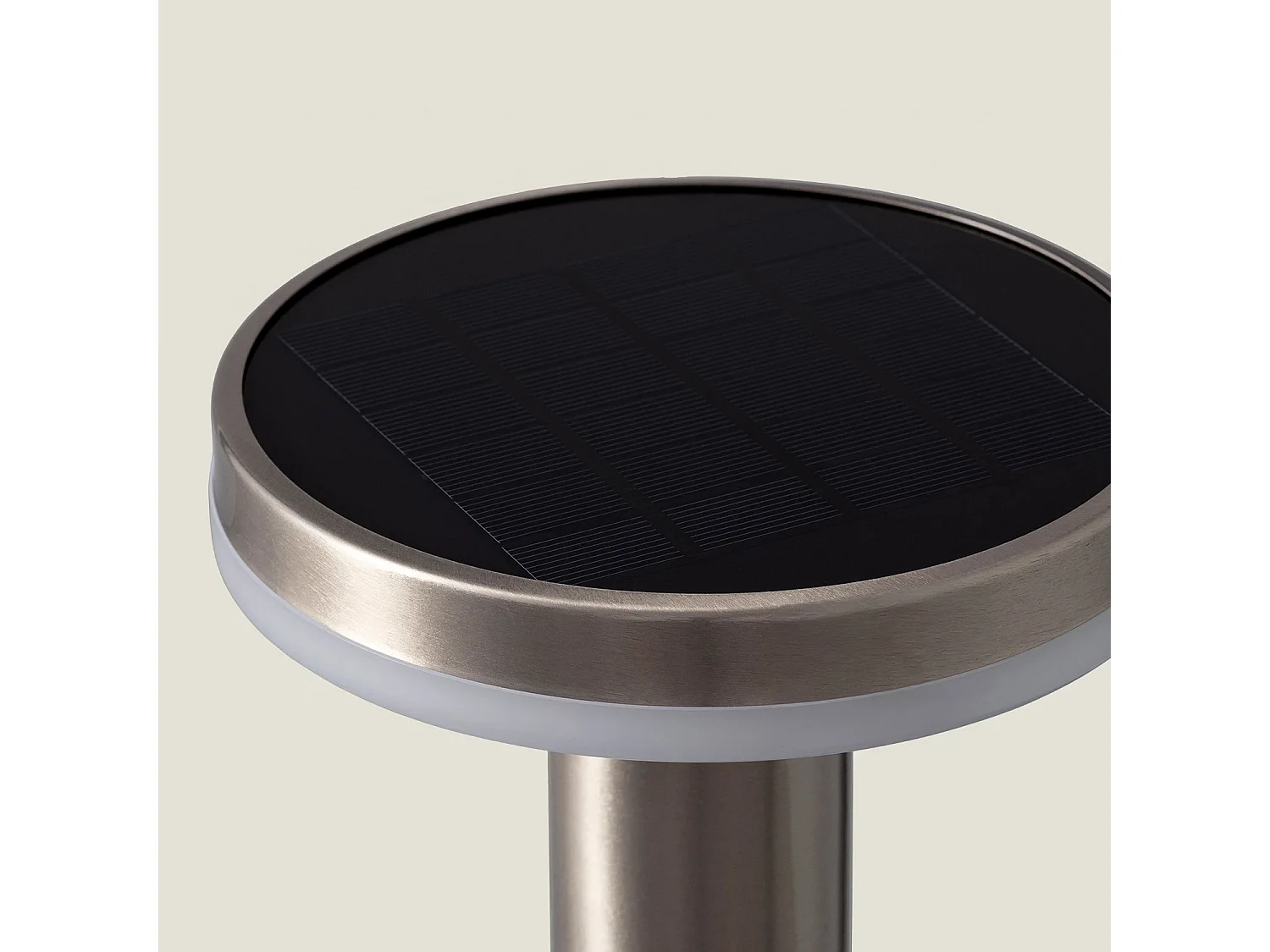 Baliza Solar Exterior LED 6W Superficie Pie 45cm con Detector de Movimiento Helios Inox 4000K Blanco Neutro