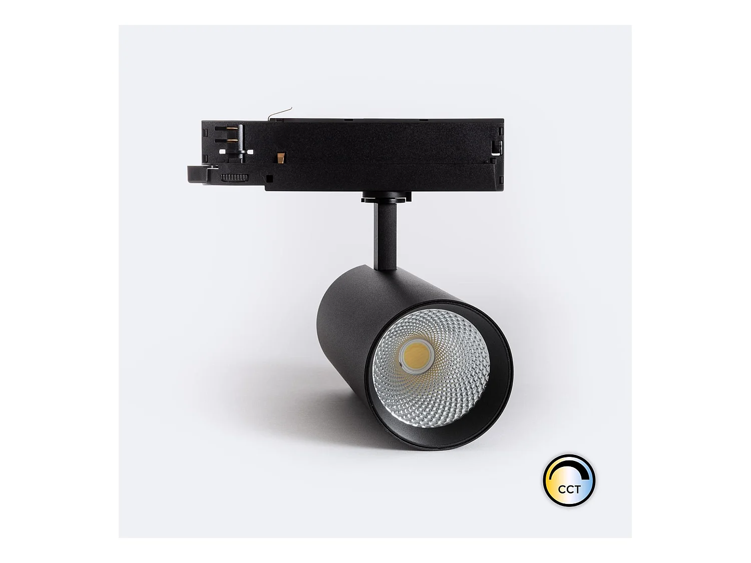 Spot LED sur Rail Triphasé 40W Carlo CCT Sélectionnable Noir (2700K - 3000K - 4000K) Sélectionnable