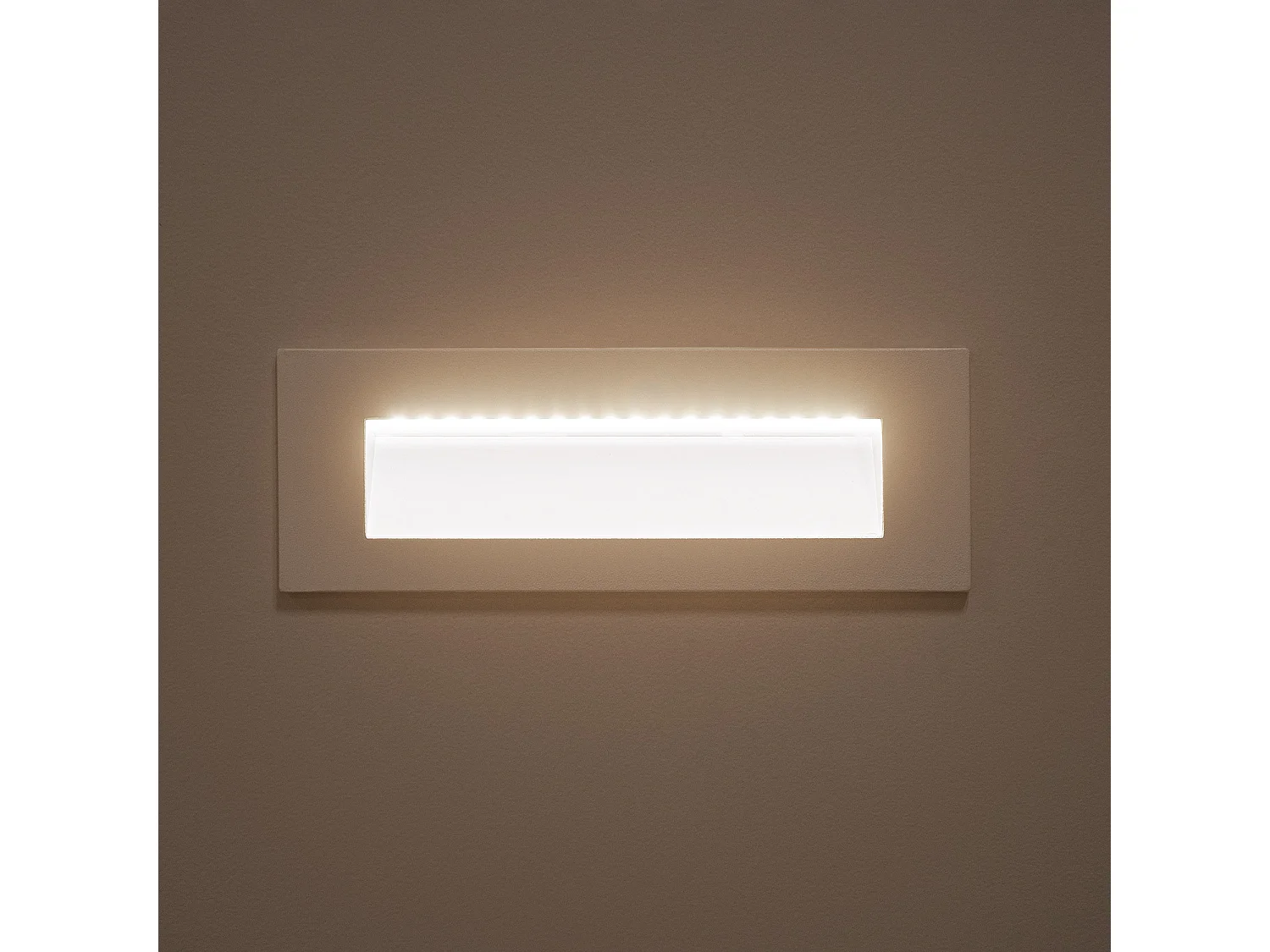 Balise LED Extérieure 6W Encastrable au Mur Rectangulaire Groult Blanche  2700K Blanc chaud