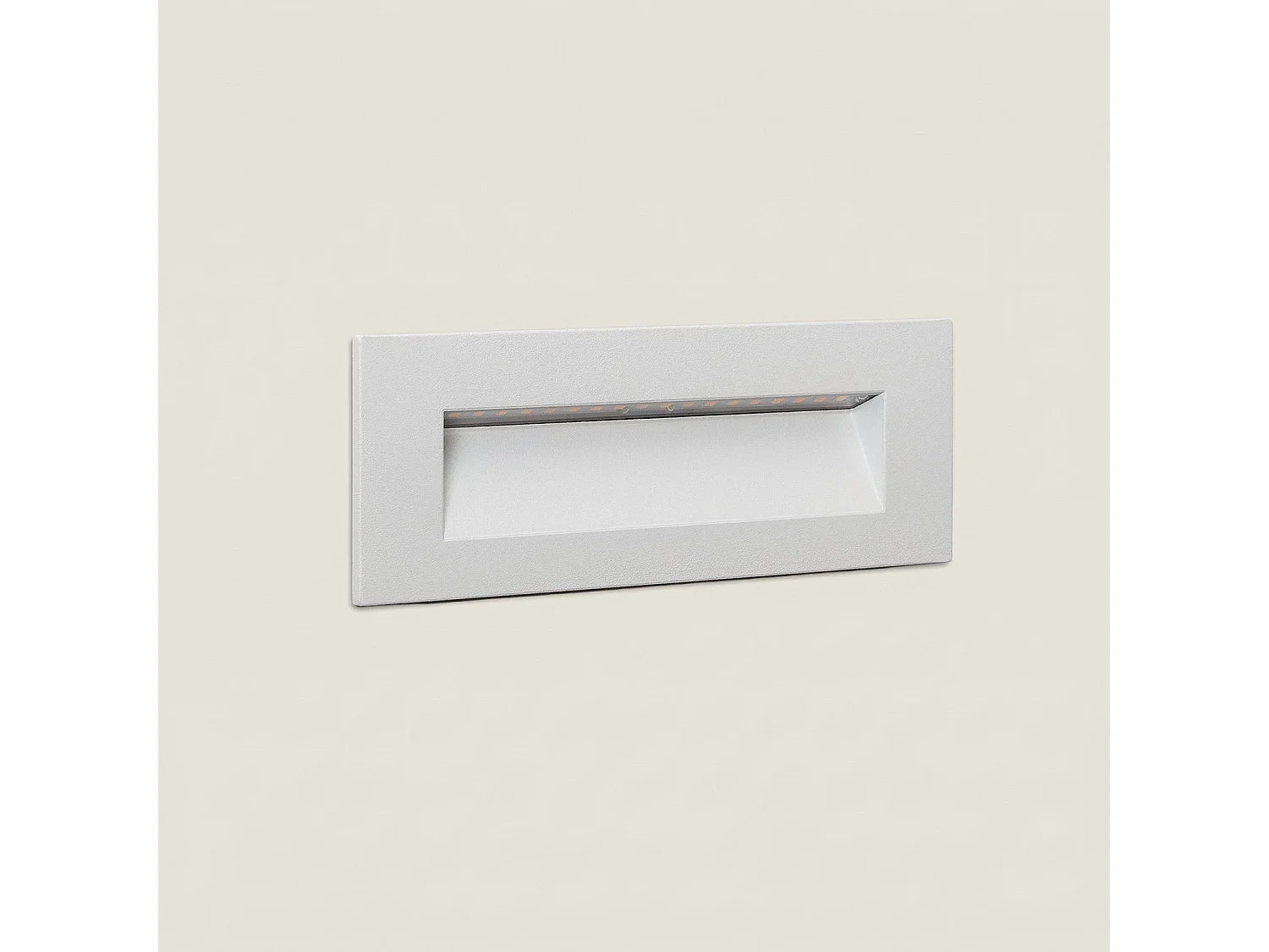 Balise LED Extérieure 7W Encastrable au Mur Rectangulaire en Aluminium Groult Blanche  2700K Blanc chaud