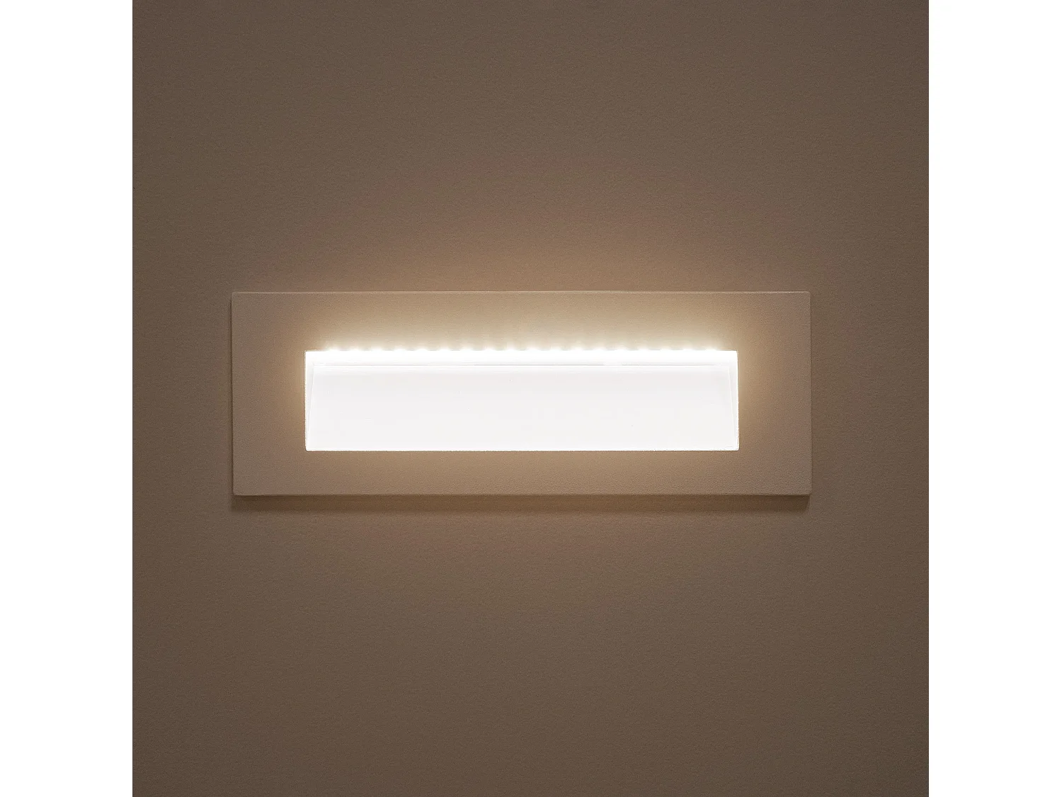 Balise LED Extérieure 7W Encastrable au Mur Rectangulaire en Aluminium Groult Blanche  2700K Blanc chaud