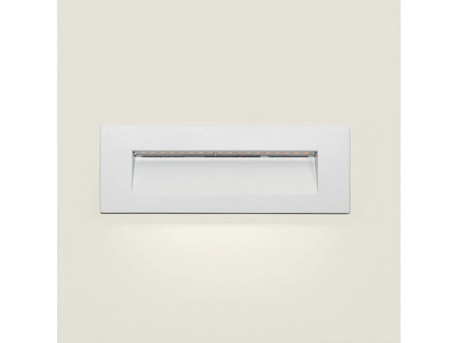 Balise LED Extérieure 7W Encastrable au Mur Rectangulaire en Aluminium Groult Blanche  2700K Blanc chaud