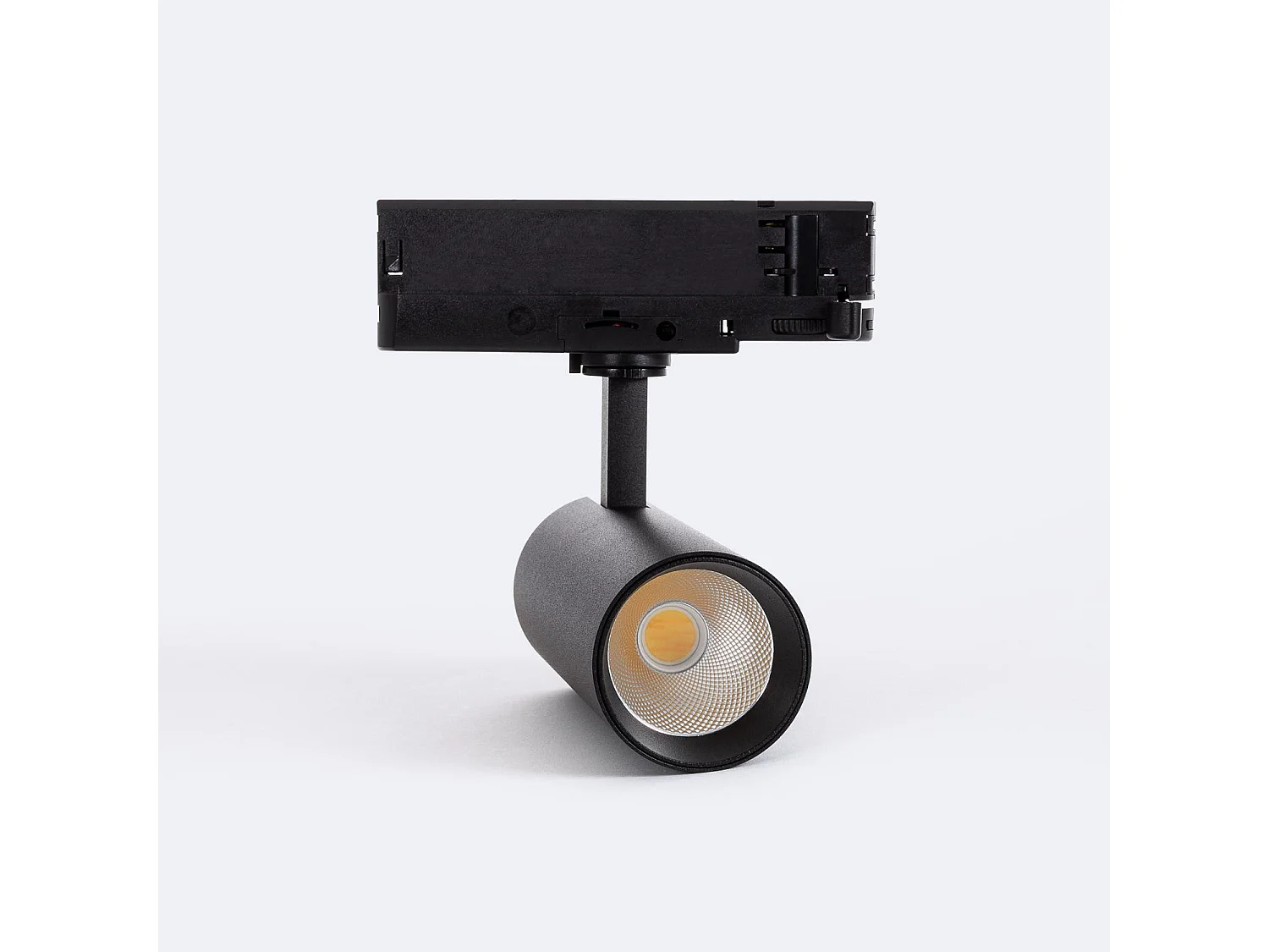 Spot LED sur Rail Triphasé 20W Carlo Noir 6000K Blanc froid