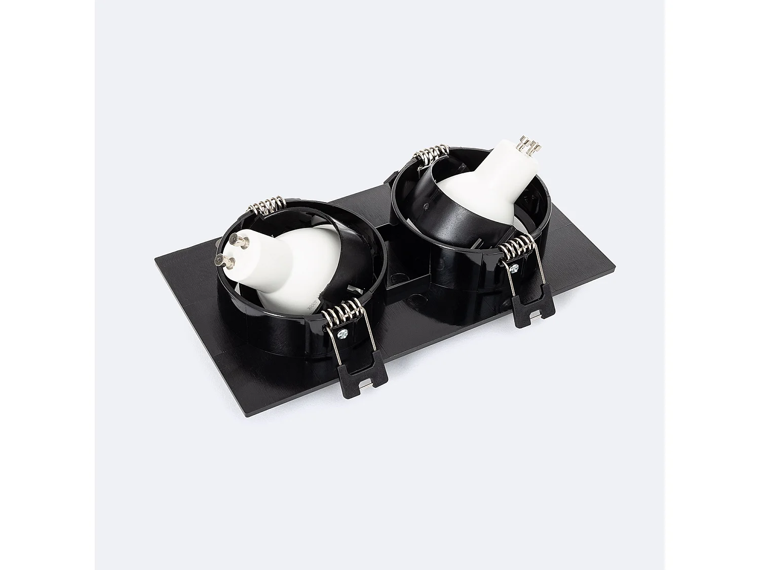 Spot LED Downlight Carré Inclinable GU10 6W Coupe 75x150mm PC No Flicker 6000K Noir Blanc froid