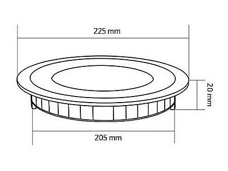 Dalle LED 18W Ronde SwitchCCT Sélectionnable Coupe Ø 205mm Compatible avec Télécommande RF V2 Sélectionnable (chaud-neutre-froid)