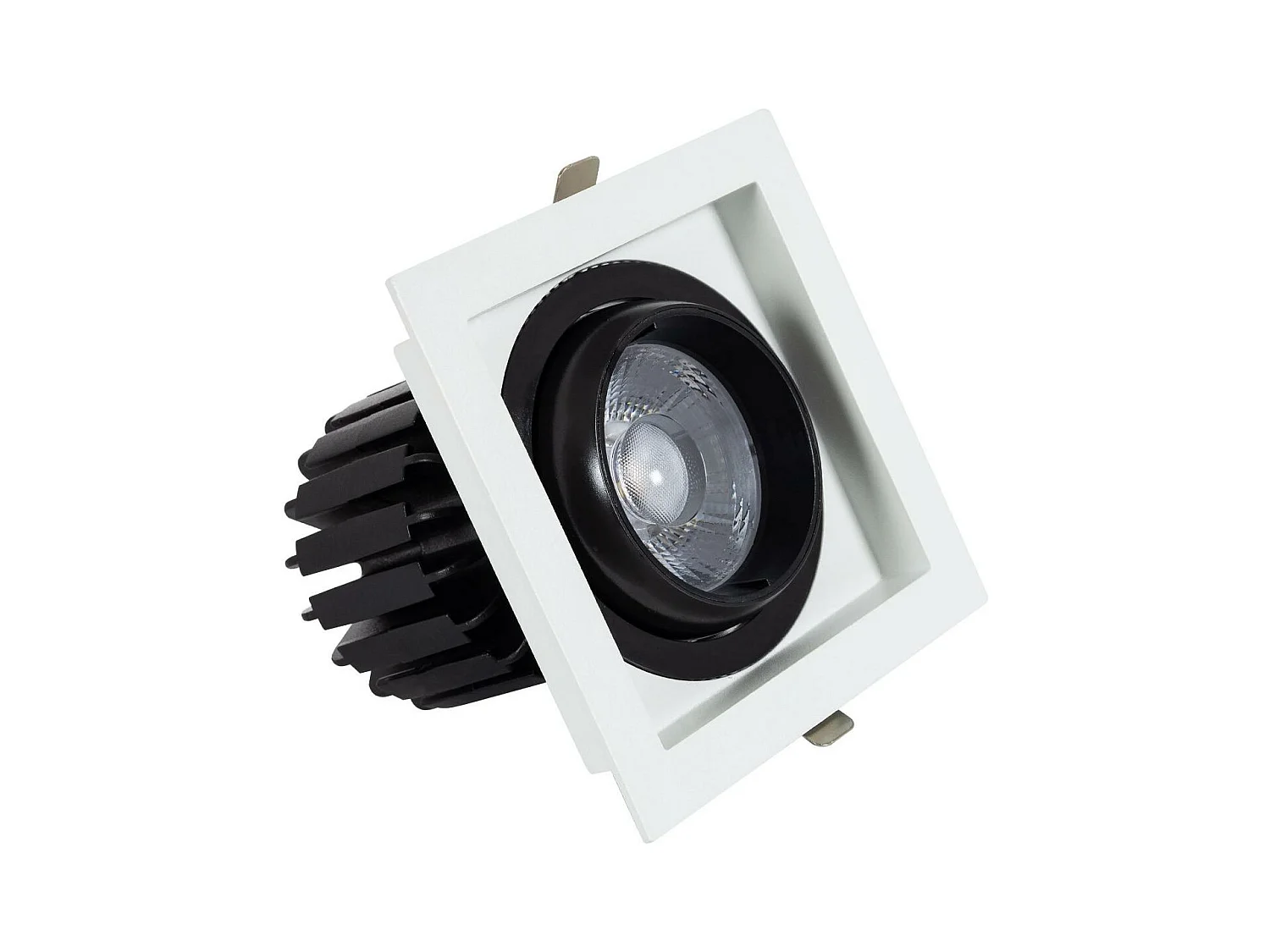 Spot LED Downlight COB Carré Orientable 360º Expert Color No Flicker CRI90 18W Coupe 125x125mm Expert Color No Flicker 6000K Blanc froid